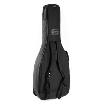 MUSIC STORE Gitarrentasche (Deluxe Gigbag für Konzertgitarre, Wasserabweisend, 20mm Polsterung, Zubehörfach, Stabiler Reißverschluss, Schwarz/Rot), Gigbag Konzertgitarre, Deluxe, Wasserabweisend, 20mm Polsterung, Zube