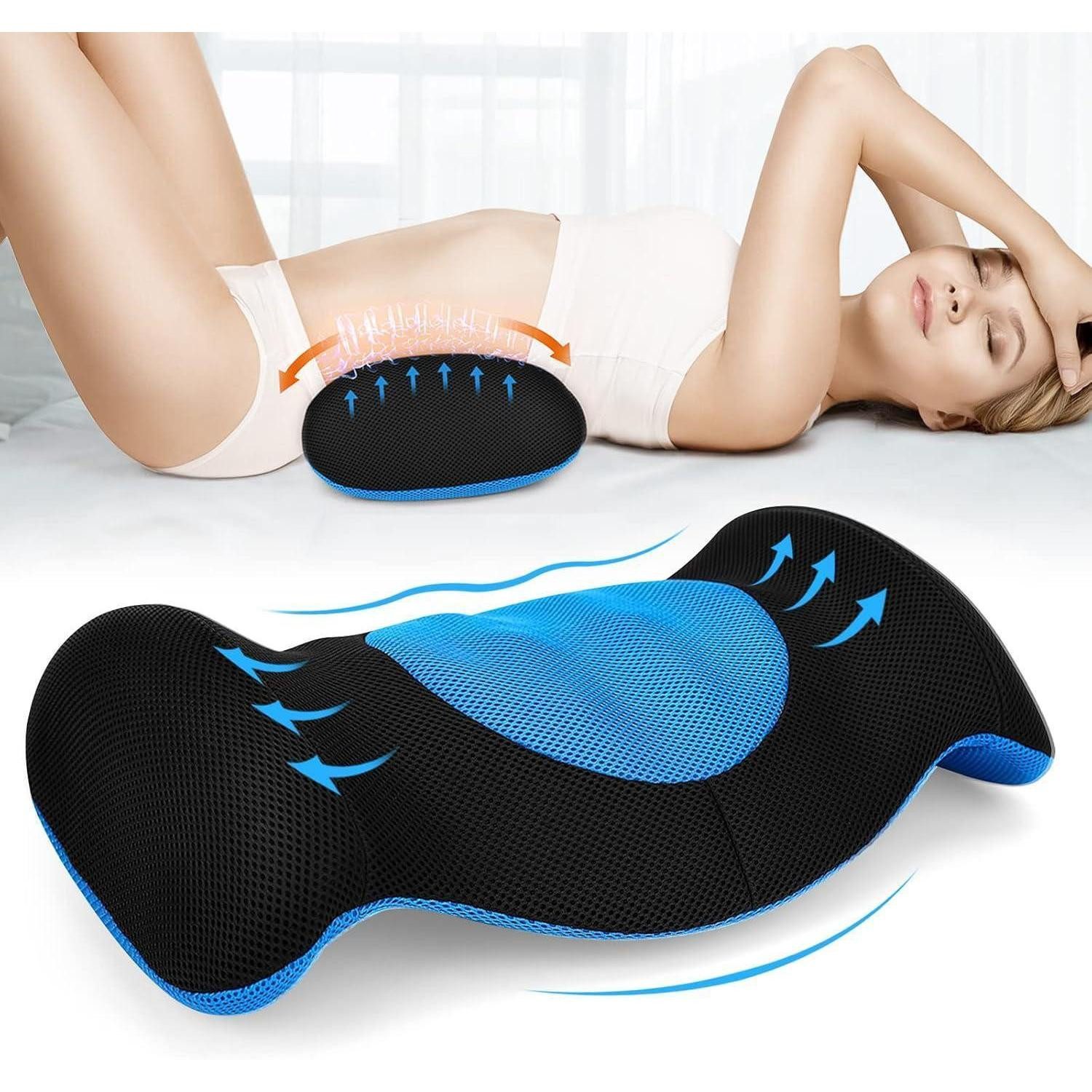 LuxusKollektion Lendenkissen Orthopädisches Lendenkissen Memory Foam für Bett & Bürostuhl, Blau