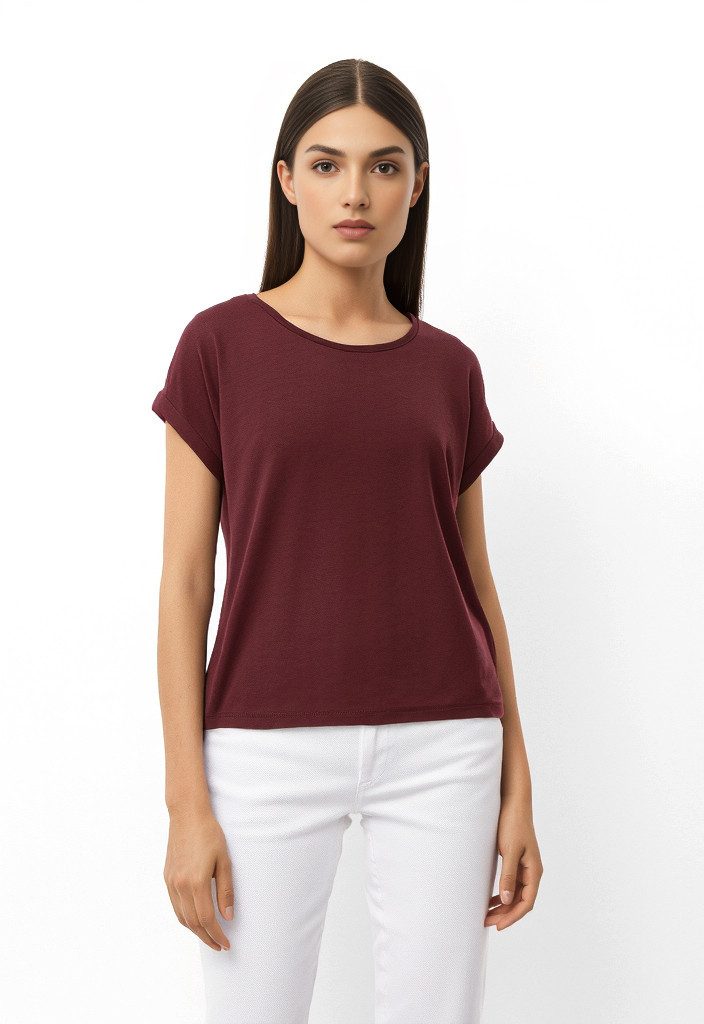 Vero Moda Rundhalsshirt VMAVA PLAIN SS TOP GAJRS NOOS günstig online kaufen