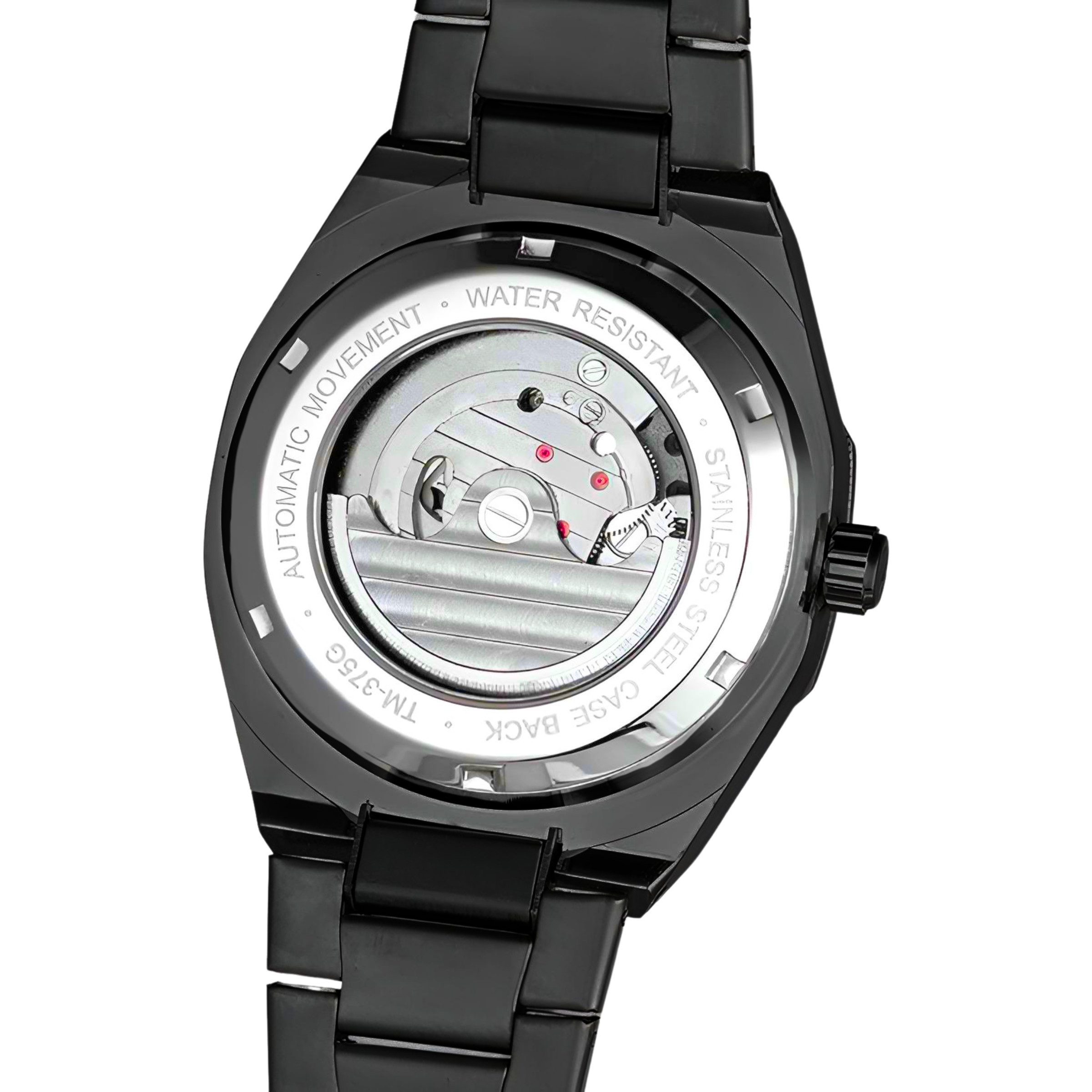 S&T Design Automatikuhr Mechanische Herren Uhr Skelett Edelstahl Herrenuhr, (Geschenkebox (Etui), inkl. Uhrenetui, und Armbandkürzer), Transparentes Zifferblatt Armbanduhr für Herren Achteckig Wasserdicht