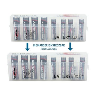 ANSMANN AG 5x Akkubox Batteie Box zur Aufbewahrung von je bis zu 8 Akkus, Batterien oder Speicherkarten Akku