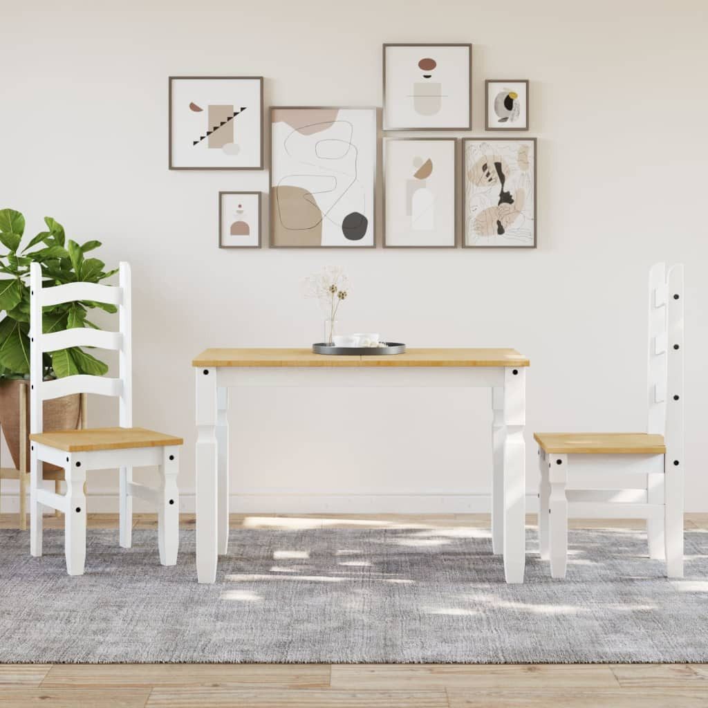 vidaXL Esstisch Esstisch Corona Weiß 112x60x75 cm Massivholz Kiefer (1-St) günstig online kaufen