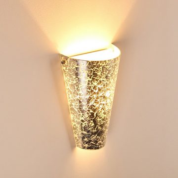 hofstein Wandleuchte »Varzo« Wandlampe aus Metall/Glas in Silber, ohne Leuchtmittel, moderne mit Up & Down-Effekt, 1xE27, Innen mit Lichteffekt