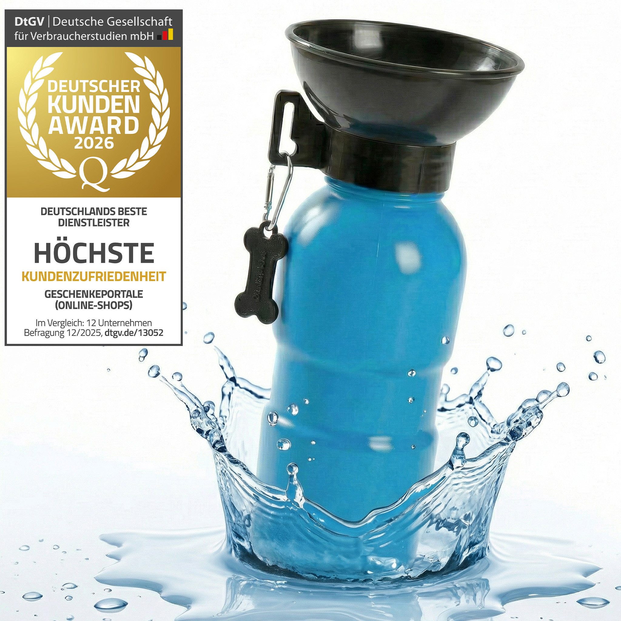all Pets United Reisenapf ALL PETS UNITED Hunde Flasche mit Napf-Hunde Reise Trinkflasche 600ml, Trinknapf Hunde-Wasserflasche