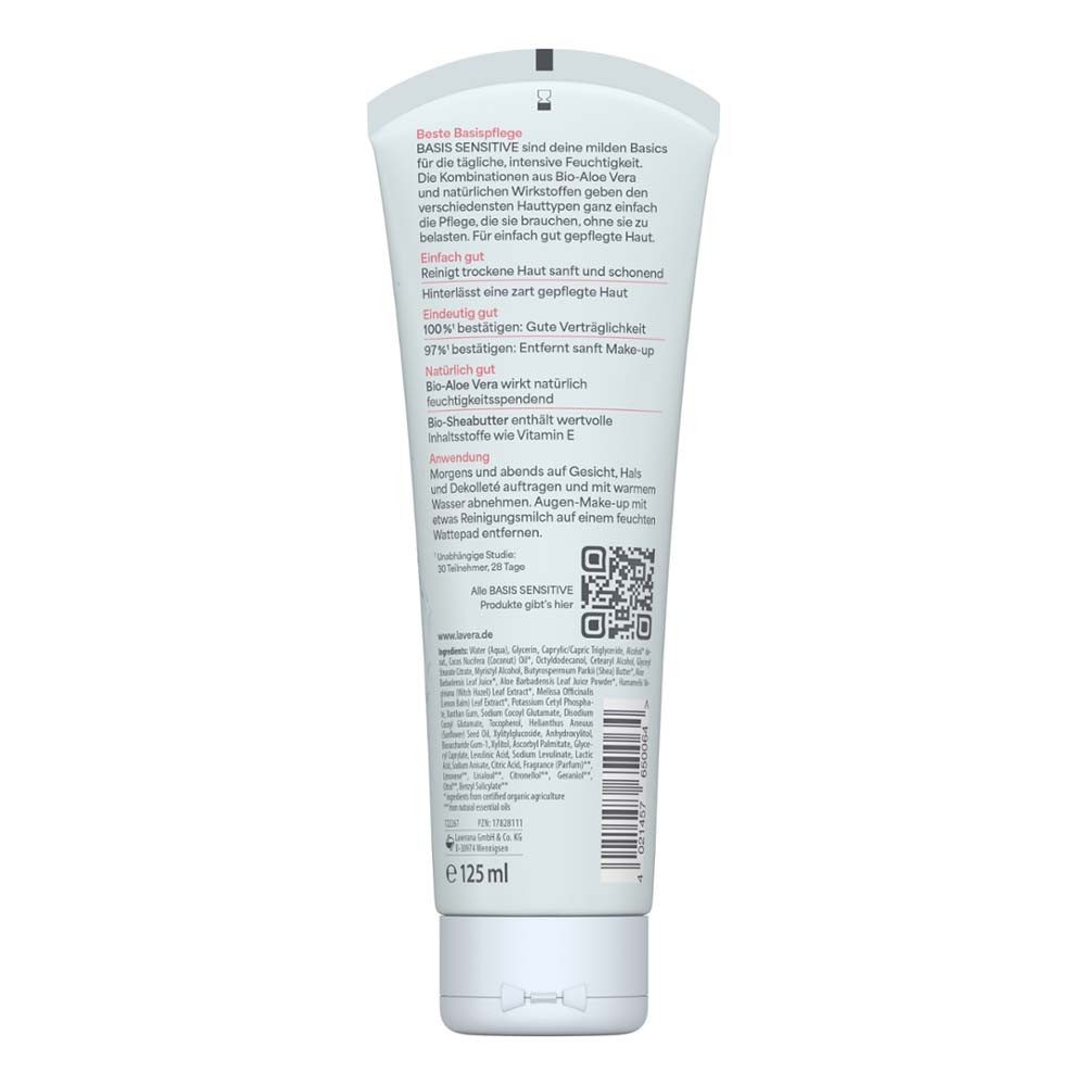 lavera Gesichtsreinigungsgel Basis Sensitiv - Reinigungsmilch 125ml