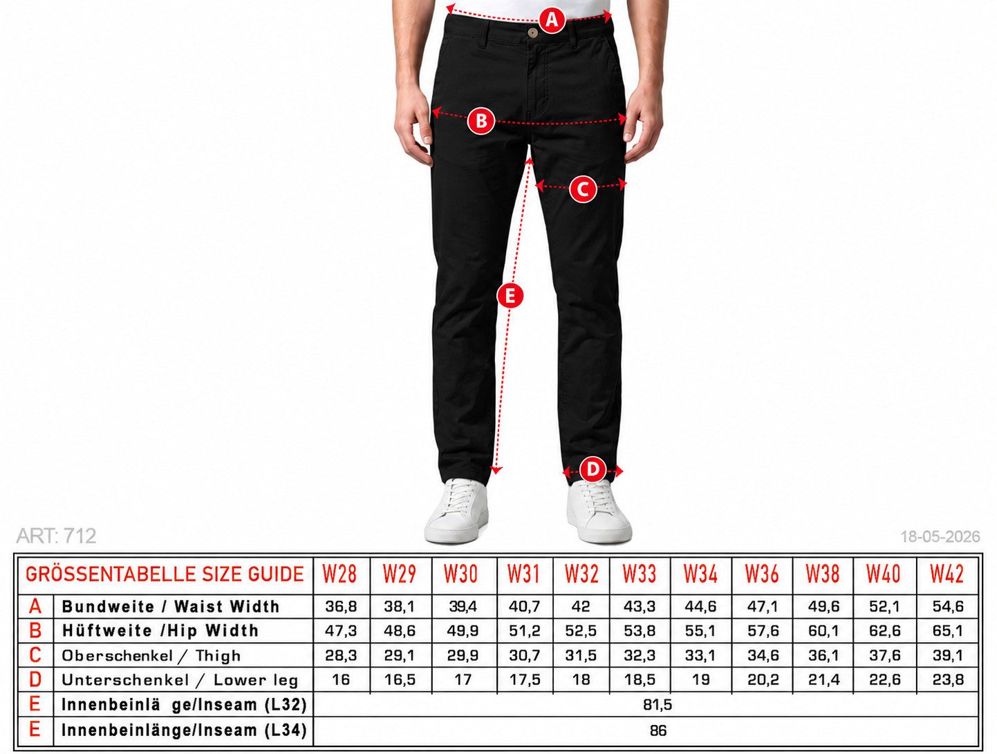 S&S Chinohose Herren Chino Hose (Packung, 1-tlg., Jogginghose Herren) Herren Regular Slim Chino Hose