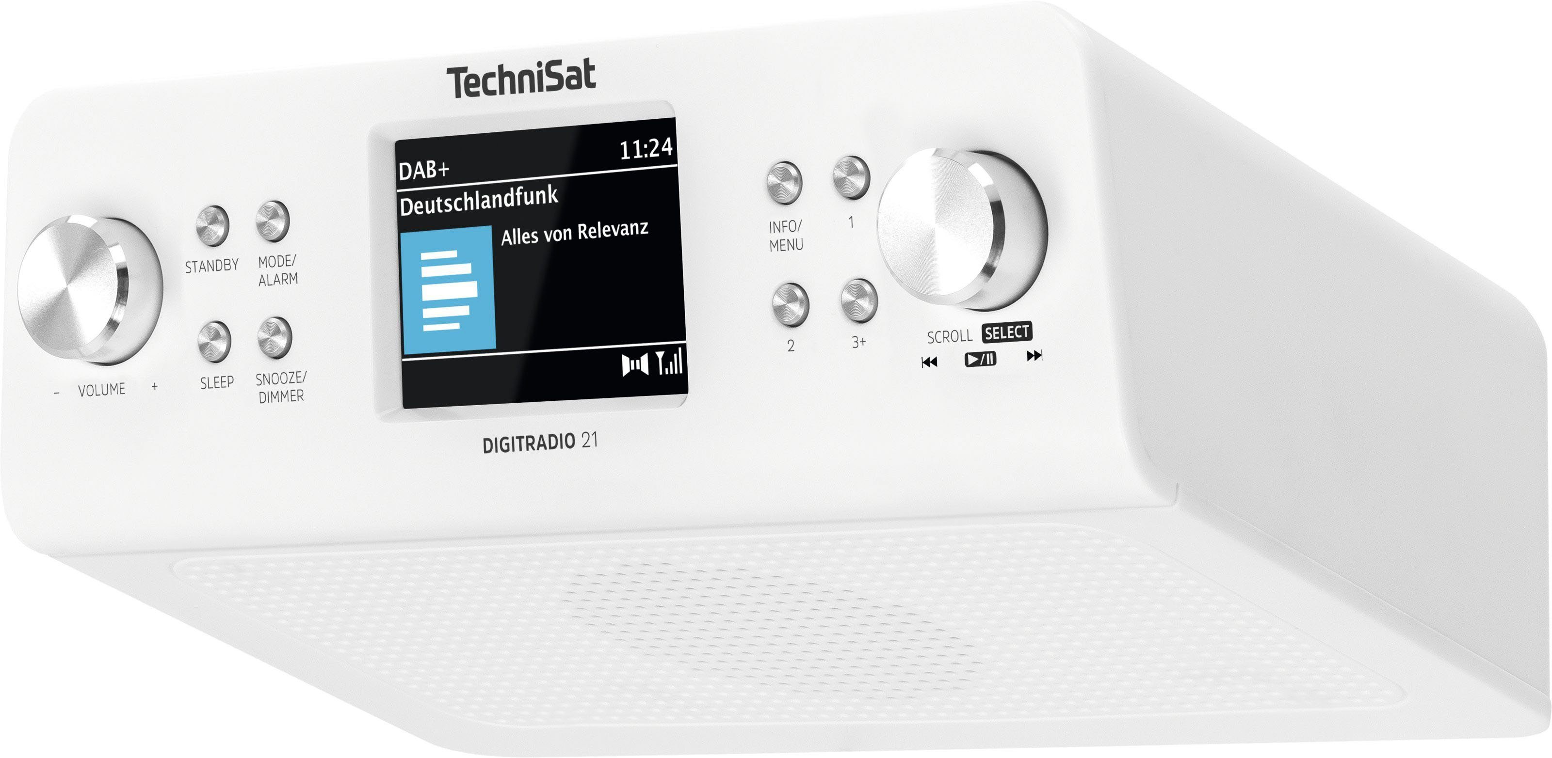 TechniSat DIGITRADIO 21 Küchen-Radio Unterbau-Radio,Küchen-Radio) weiß 2 W, (Digitalradio UKW mit RDS, (DAB)