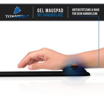 Titanwolf Mauspad (1-St), Gel Office Mousepad mit Handgelenkpolster / Handgelenkauflage