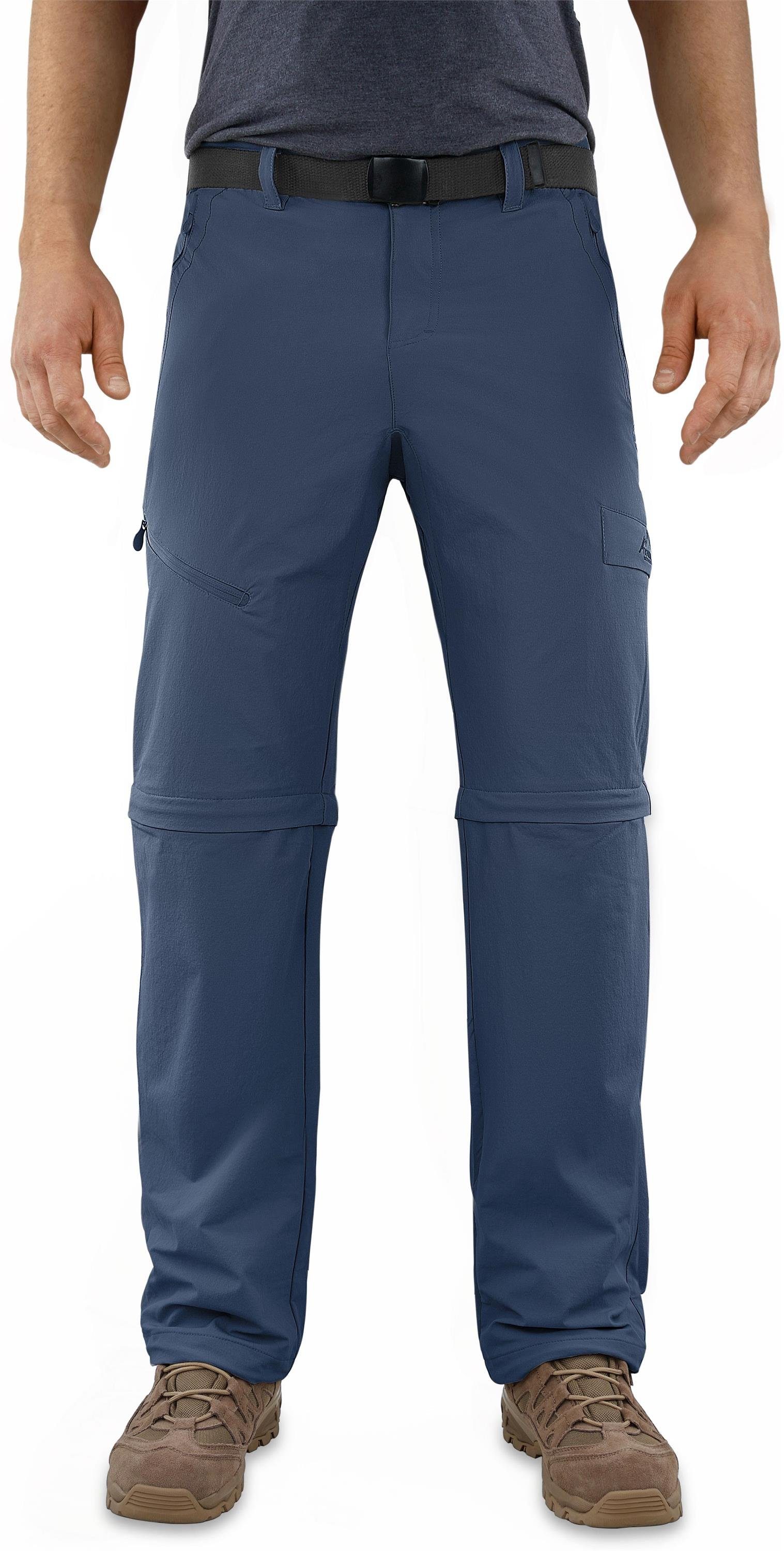 2-in-1 Softshellhose Sommerhose Navy Outdoorhose Wanderhose 50+ Zip-Off Zip-off-Hose Sonnenschutzfaktor Herren mit Daventry normani