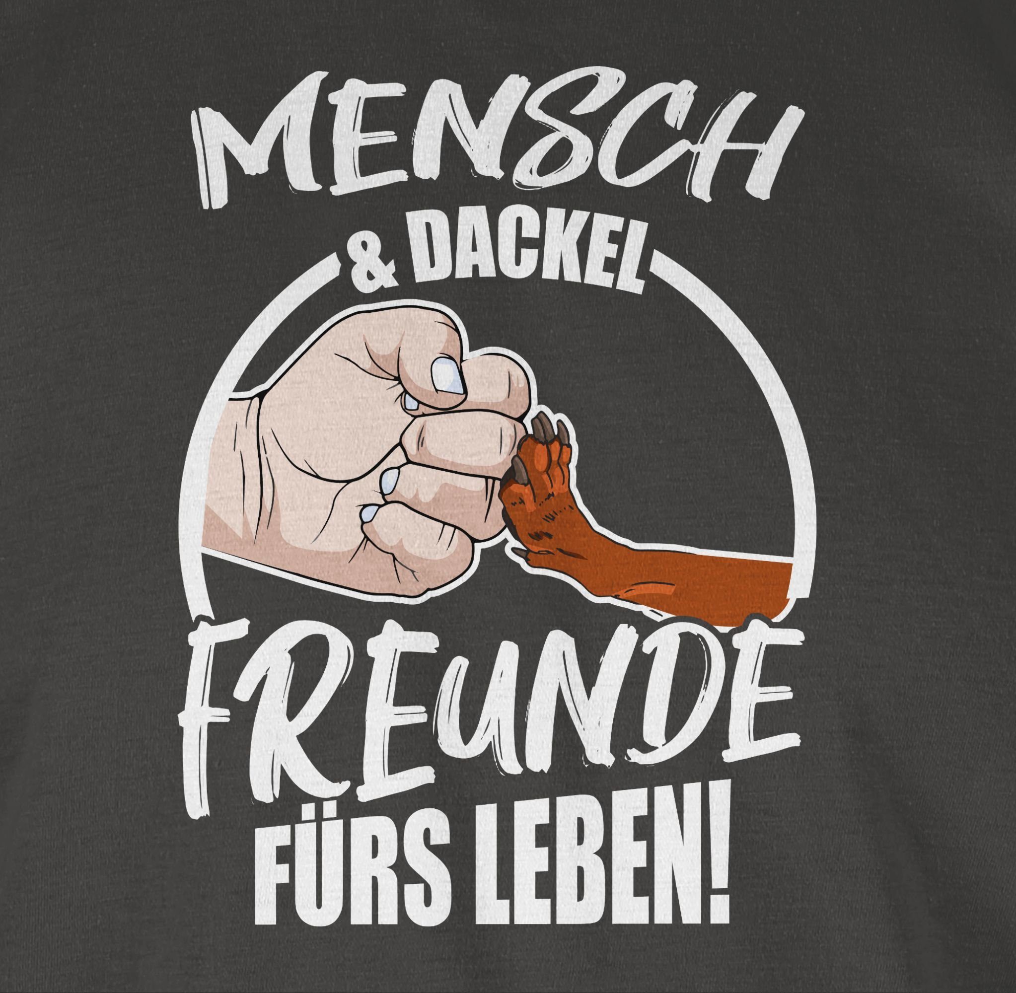 Leben Freunde 2 & Dackel Shirtracer Dunkelgrau Hundebesitzer für Mensch Geschenk T-Shirt fürs