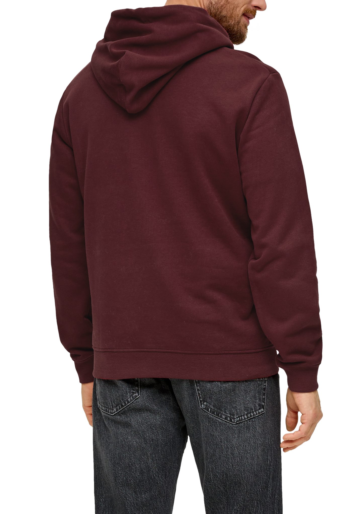 bordeaux Blende, Kapuzen-Sweatshirt s.Oliver mit Sweatshirt Frontprint Logo