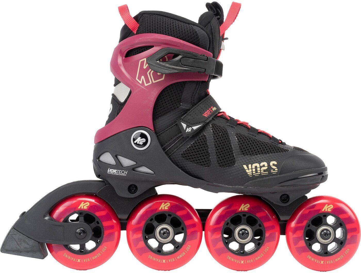 K2 Inlineskates VO2 S 90 PRO SHORT CUFF burgandy_pi