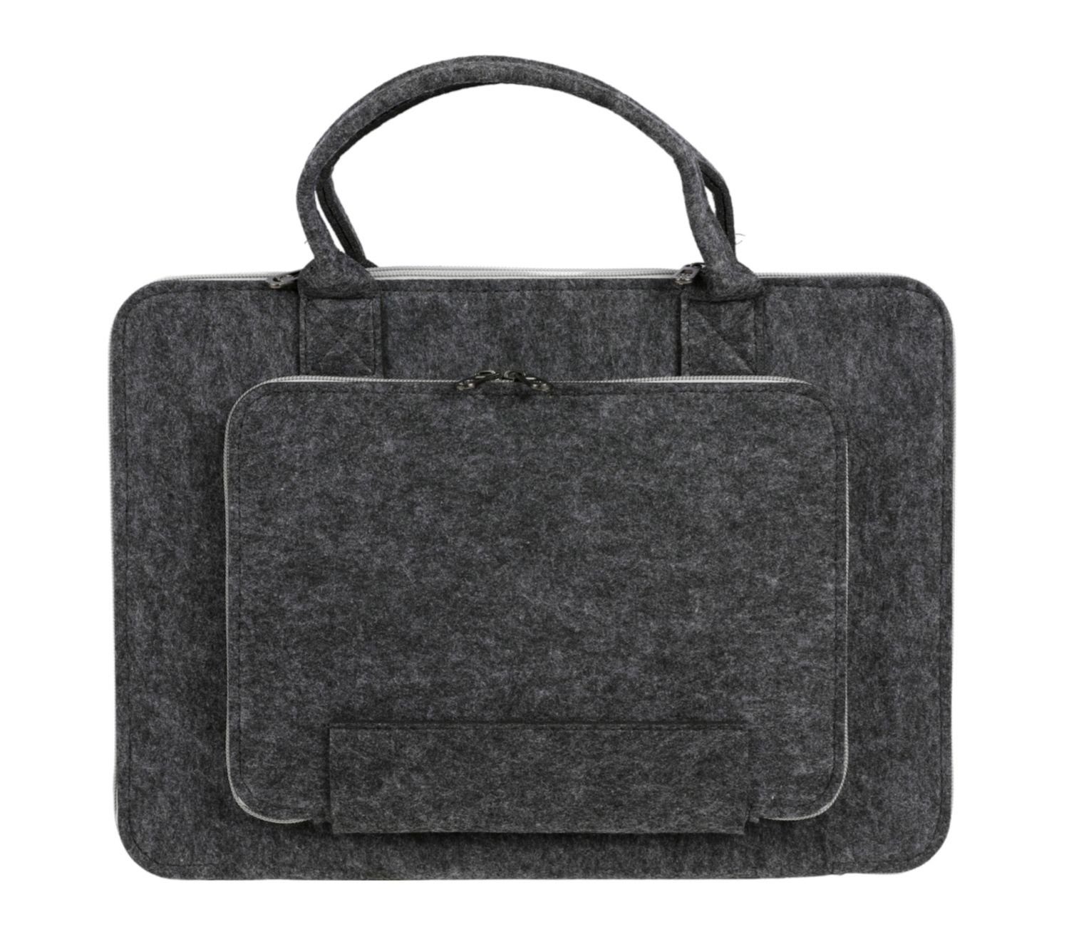 BURI Laptoptasche Laptop-Tasche aus Filz Notebooktasche Schutzhülle Aktentasche Grau