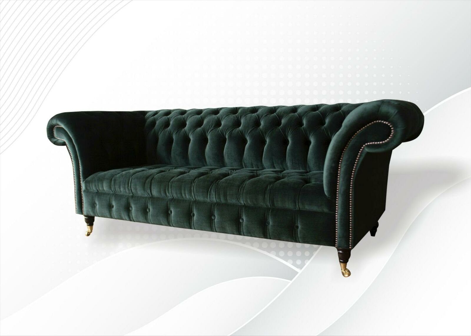 Grünes Neu, Luxus in Dreisitzer Chesterfield Europe Made Chesterfield-Sofa JVmoebel Couch Wohnzimmermöbel