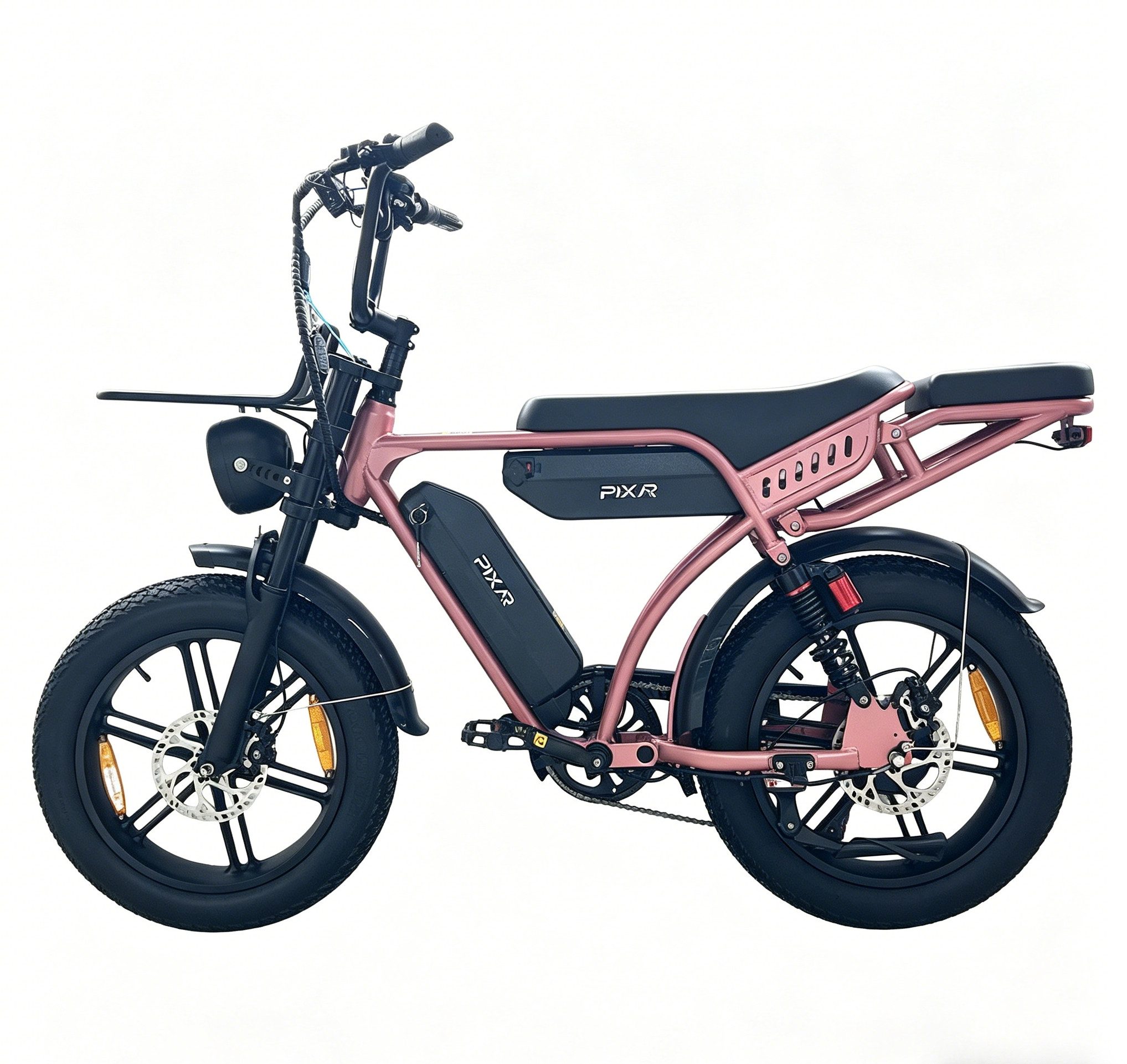 PIXAR E-Mountainbike E-Bike 48V 17,5Ah Akku (180km), 250W Heckmotor, Shimano 7-Gang, Mittelmotor, (Packung)