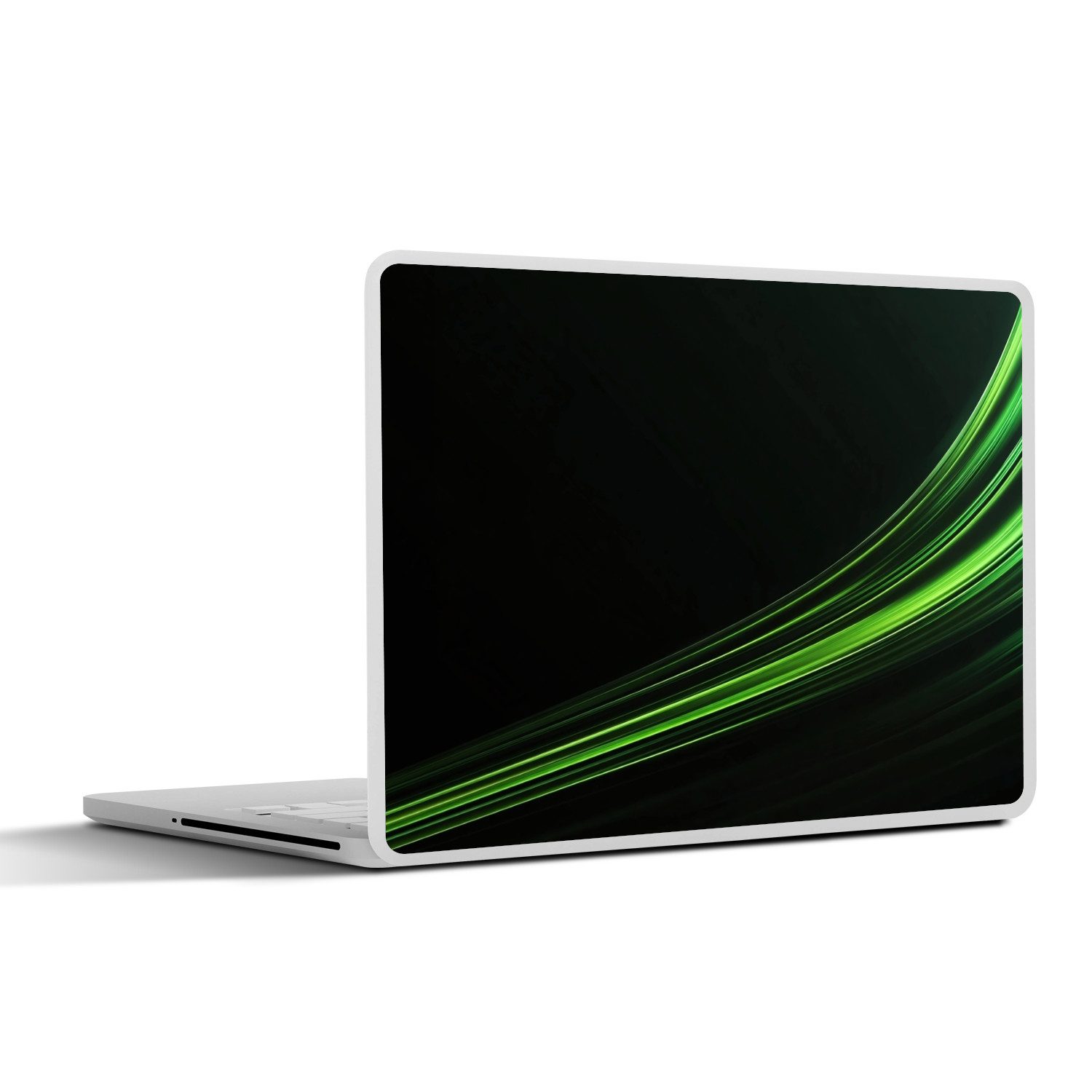 MuchoWow Laptop-Aufkleber Spiele - Linien - Bogen - Grün, (1tlg), Laptop Folien Cover, Наклейка, Sticker, Schutz vor Kratzern, 30x21 cm