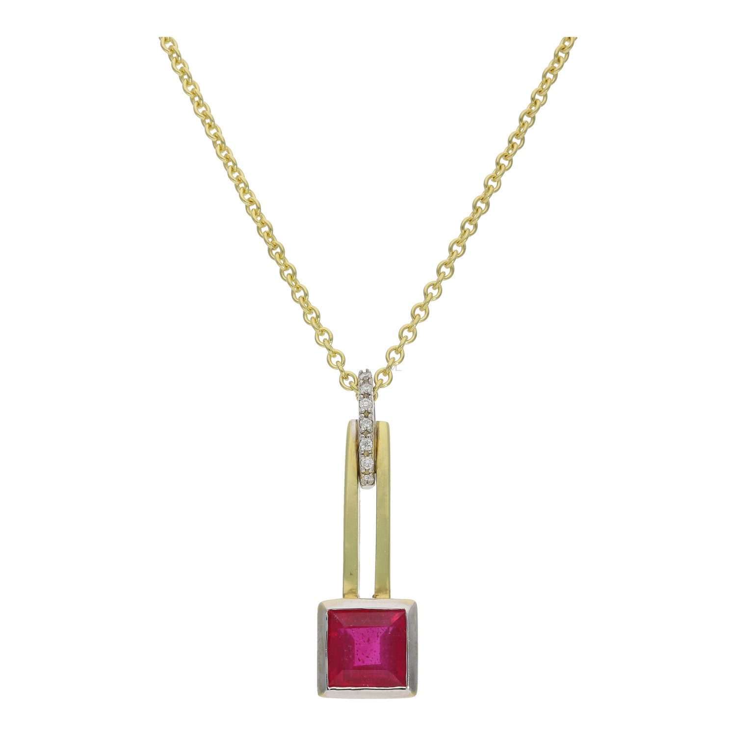JuwelmaLux Kettenanhänger JuwelmaLux Anhänger 333/000 Bicolor Rubin und Brillant JL30-02-2213 (1-tlg), Schmuckanhänger