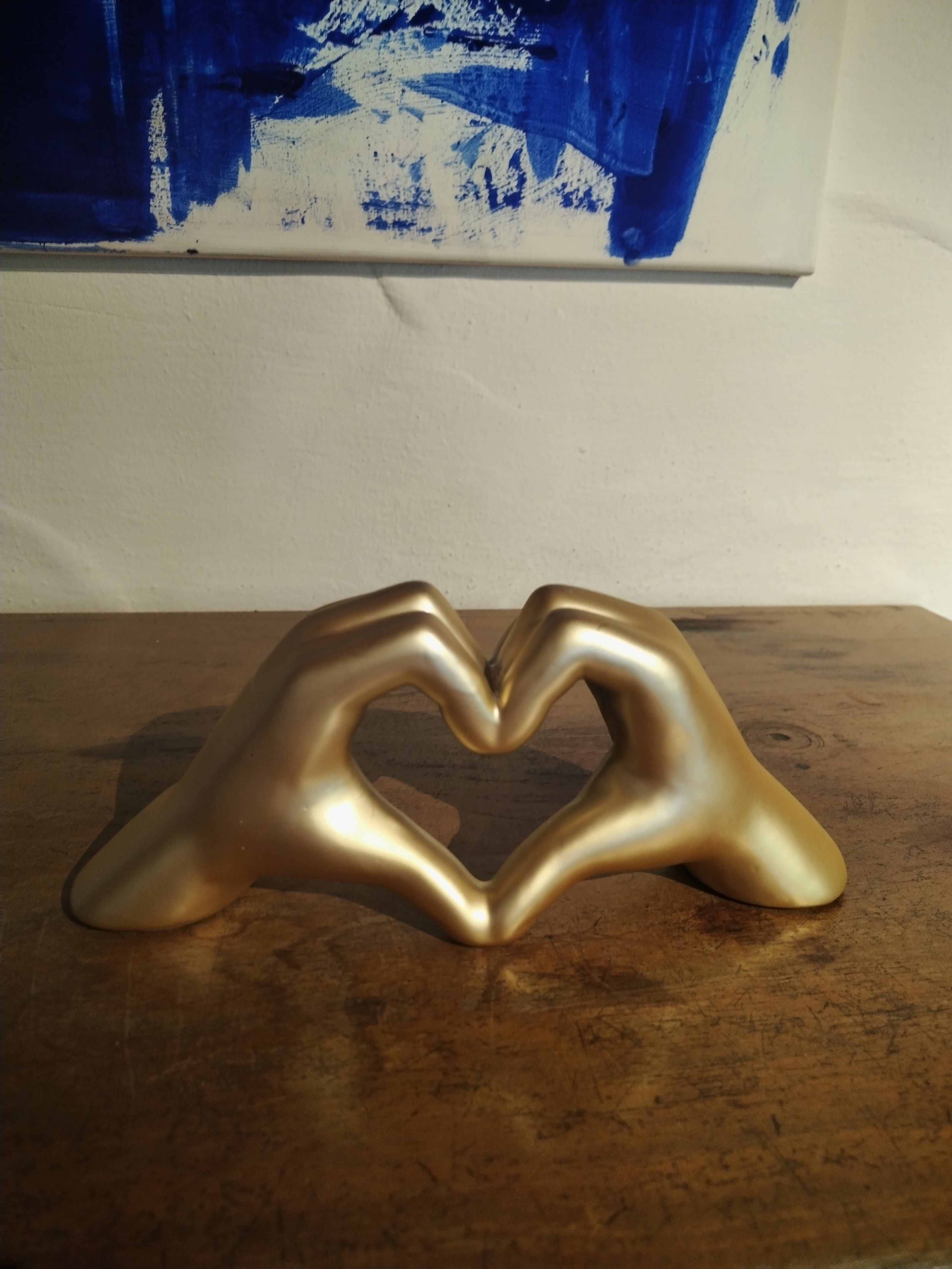 GlasArt Dekofigur Deko Skulptur Figuren Hand Herz Wohnzimmer Fensterbank Ke günstig online kaufen