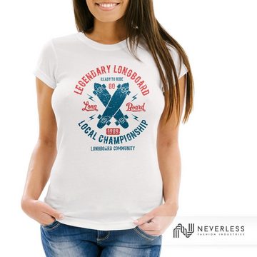 Neverless Print-Shirt Damen T-Shirt Legendary Longboard Skateboard Retro Skater Shirt Neverless® mit Print