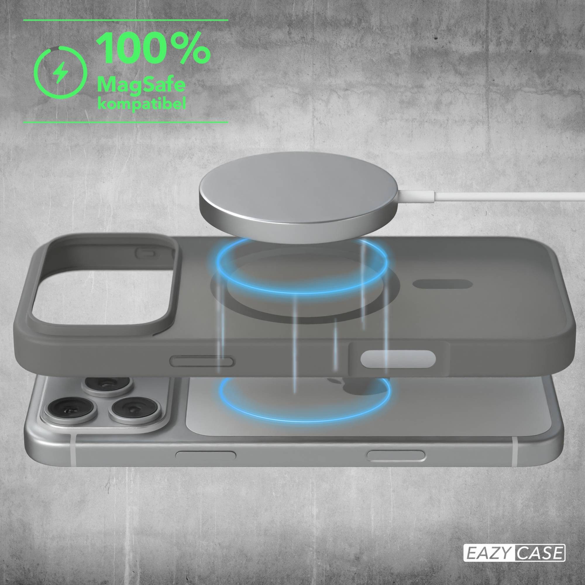 EAZY CASE Handyhülle Outdoor Case MagSafe für Apple iPhone 17 Pro Max 6,9 Zoll, Handyhülle stoßfest Silikon Etui Bumper Case mit Kameraschutz Grau – Bild 3 von 5