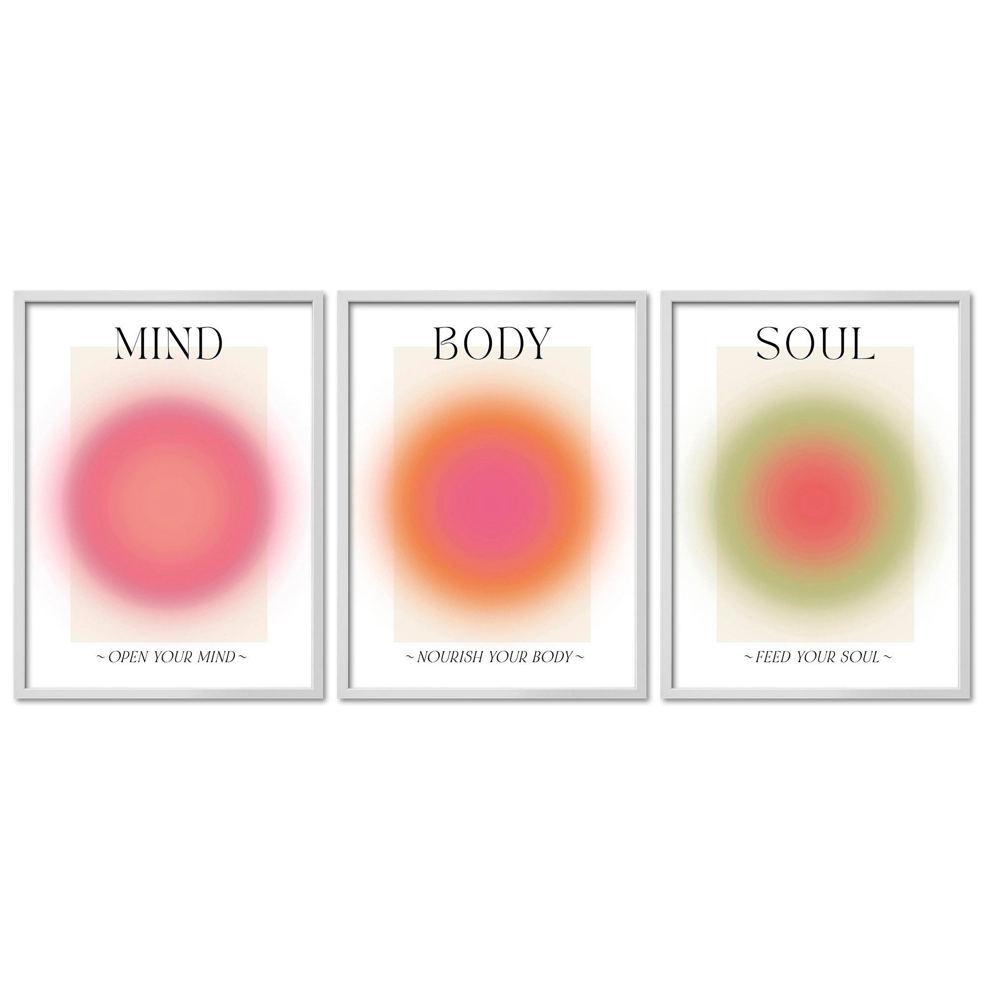 Bilder-Collage Poster Set Aura Trio I mehrteilige Bilderwand I Wandbilder Spirituell