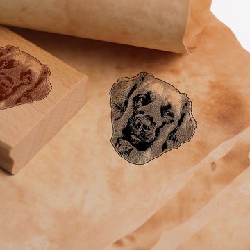 Dekolando Stempel Motivstempel Leonberger Stempel Hund Holzstempel 48 x 46 mm