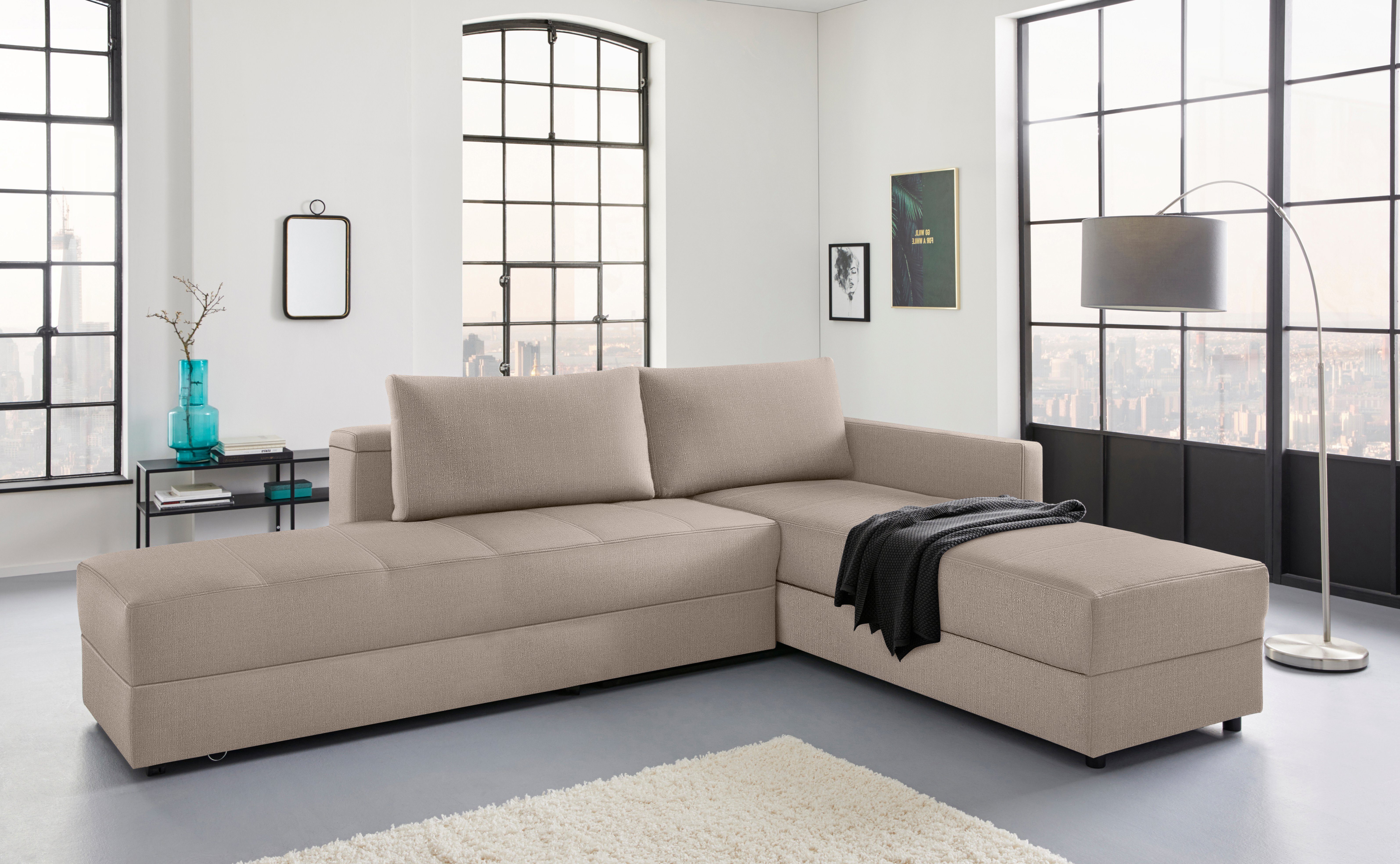 LOOKS by Wolfgang Joop Ecksofa LooksIII L-Form, durch Drehfunktion zum Bett wandelbar, inklusive Staufach