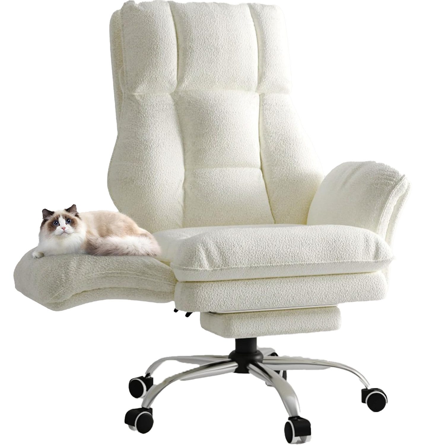 Patbrela Drehstuhl Bürostuhl Chefsessel Ergonomisch mit klappbaren Armlehnen