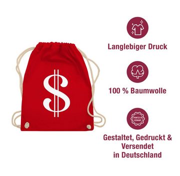 Shirtracer Turnbeutel Dollar-Zeichen Money Räuber Dieb Panzerknacker Geld Bankräuber, Karneval & Fasching