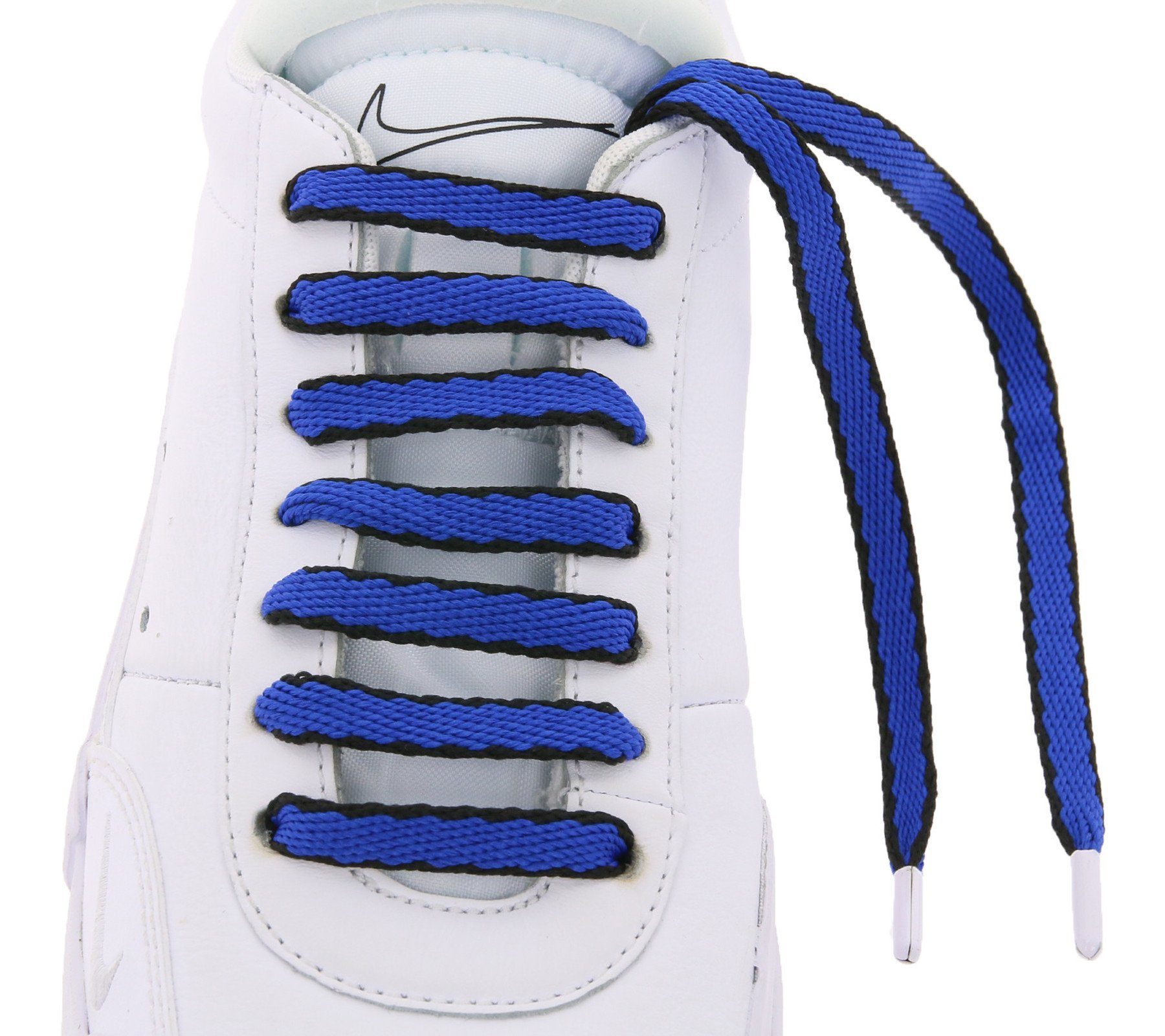 Blau/Schwarz Schnürsenkel Schnürsenkel TubeLaces Royal Schuhbänder Tubelaces Schnürbänder auffällige Schuhe