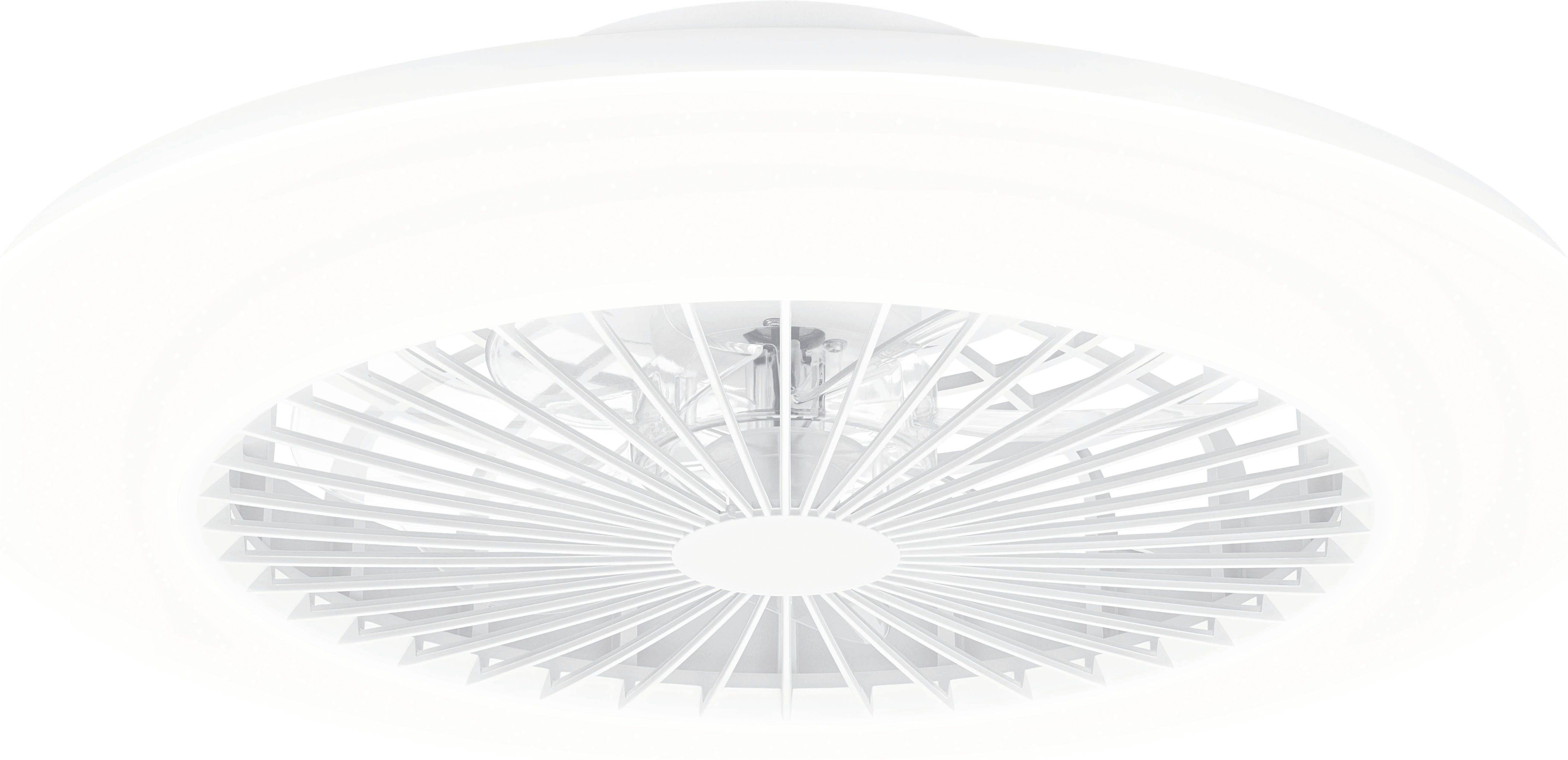 Philips LED Deckenleuchte Deckenventilator Amigo 20W+42W, 49cm sparkle, Abschaltautomatik, CCT - über Fernbedienung, Dimmer, Dimmfunktion, Farbsteuerung, Farbwechsel, Fernbedienung, Infrarot inkl., Ventilatorfunktion, dimmbar über Fernbedienung, mehrere Helligkeitsstufen, LED fest integriert, warmweiß - kaltweiß, inkl. Fernbedienung