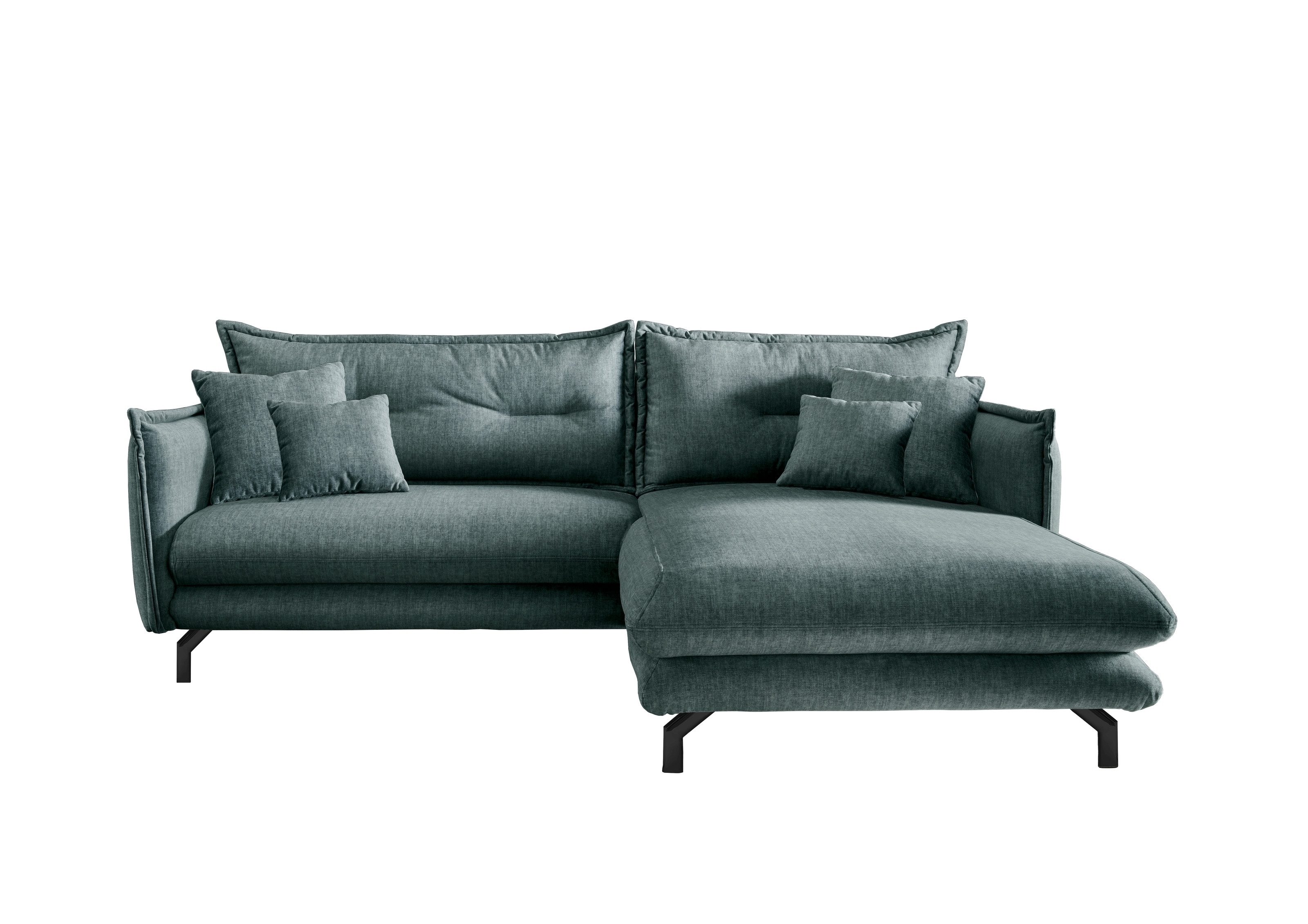 freiraum Polsterecke Launce, verstellbare Armlehnen, Zier-Wendekissen, Ocean - 255x94x180cm (BxHxT)