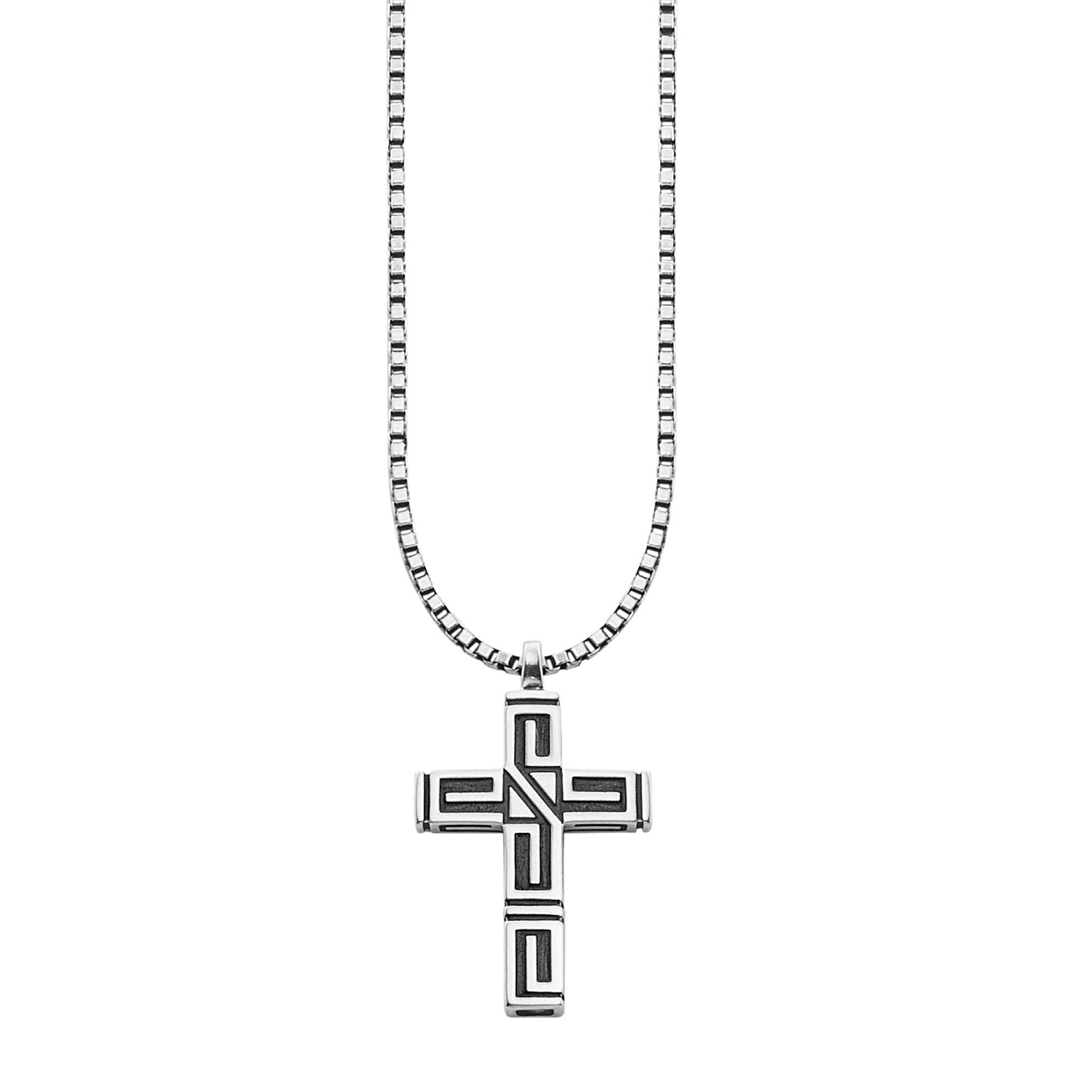 Kette mit Anhänger 925/- Sterling Silber rhodiniert Kreuz