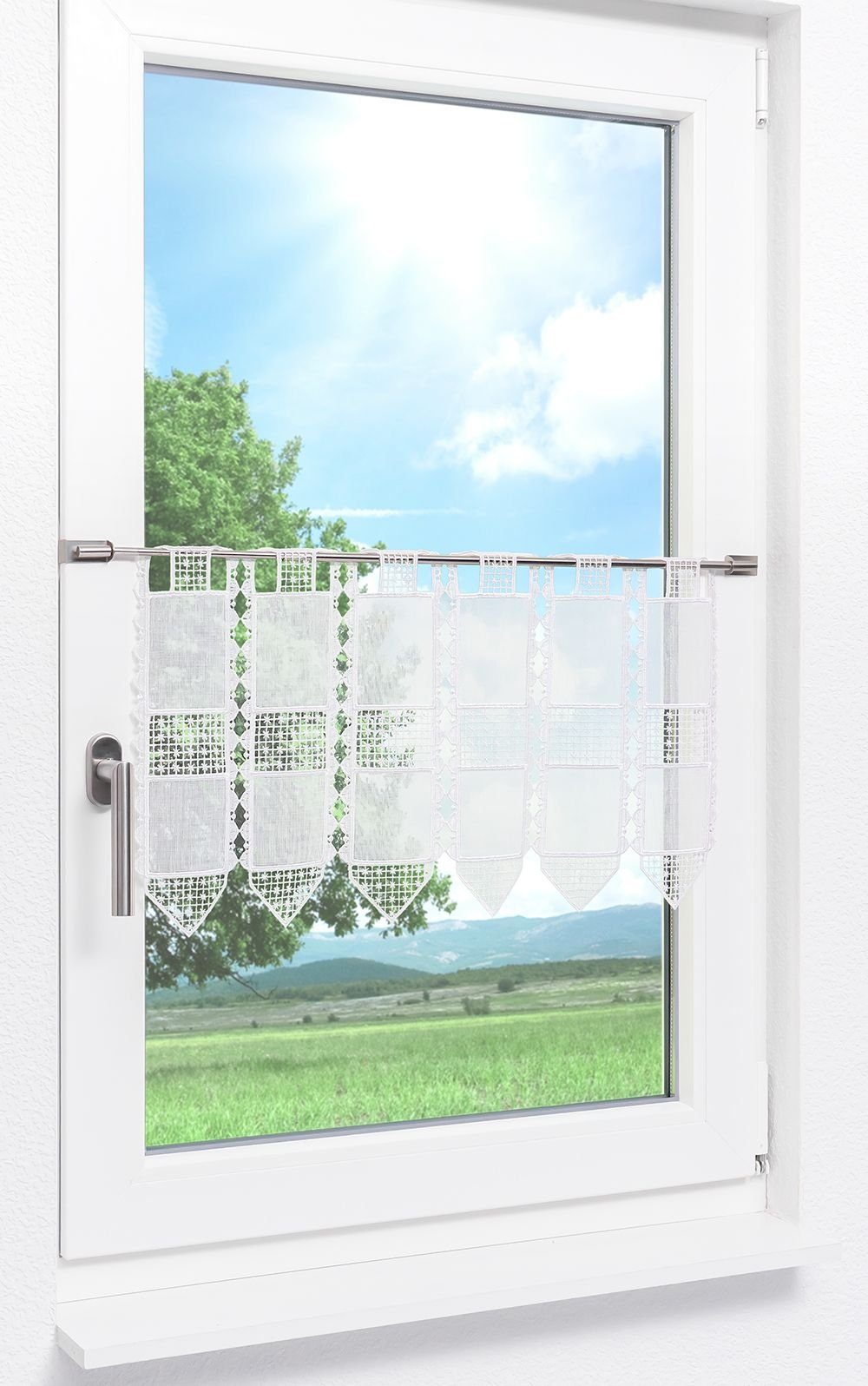 LYSEL® Scheibengardine Kreuzchen Design, (1 St), günstig online kaufen