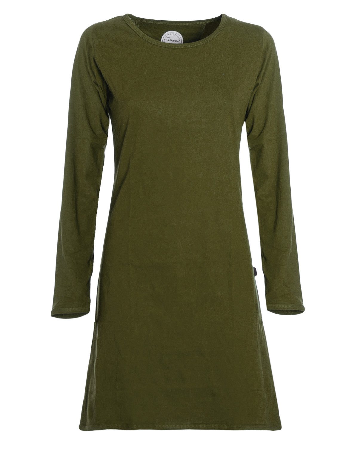 Vishes Jerseykleid Langarmkleid Damen Einfarbig A-Linie Baumwoll-Jersey Alternative Mode, Boho, Hippie, Ethno, Festival