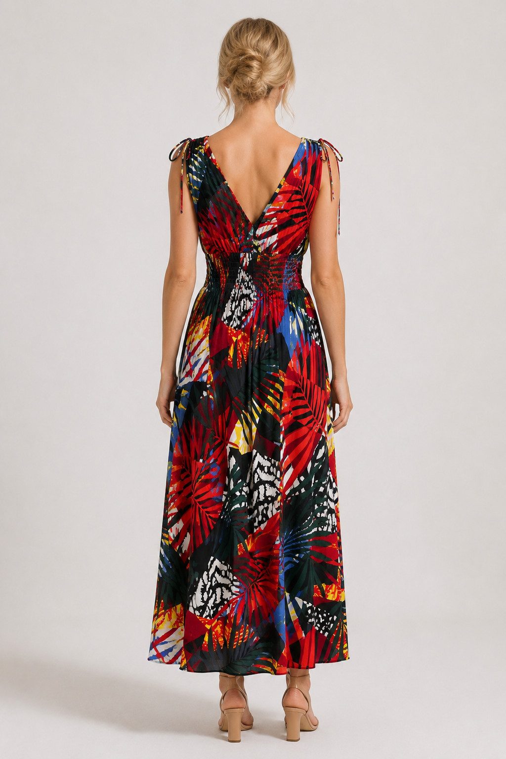 ITALY VIBES Sommerkleid - sommerliches Viskose Maxikleid mit Tropical Print für Damen