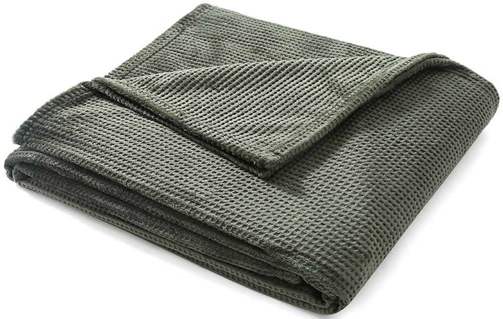 Wohndecke Shakira, Bruno Banani, Weiche Kuscheldecke mit Prägedruck in Waffeloptik, 150x200 cm
