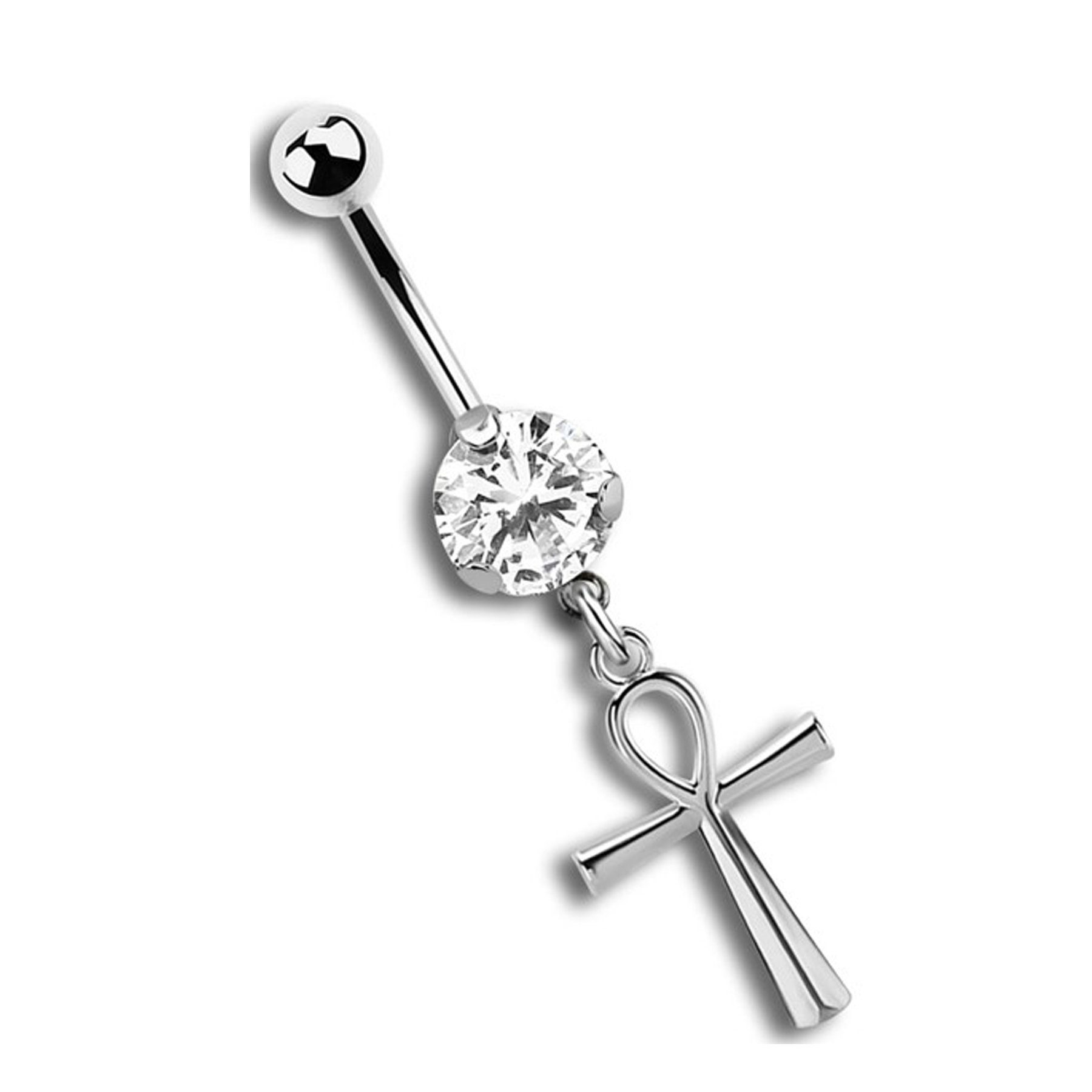 Adelia´s Bauchnabelpiercing Piercing Bauchnabelpiercing, Mit 7 mm gefasstem klarem Stein