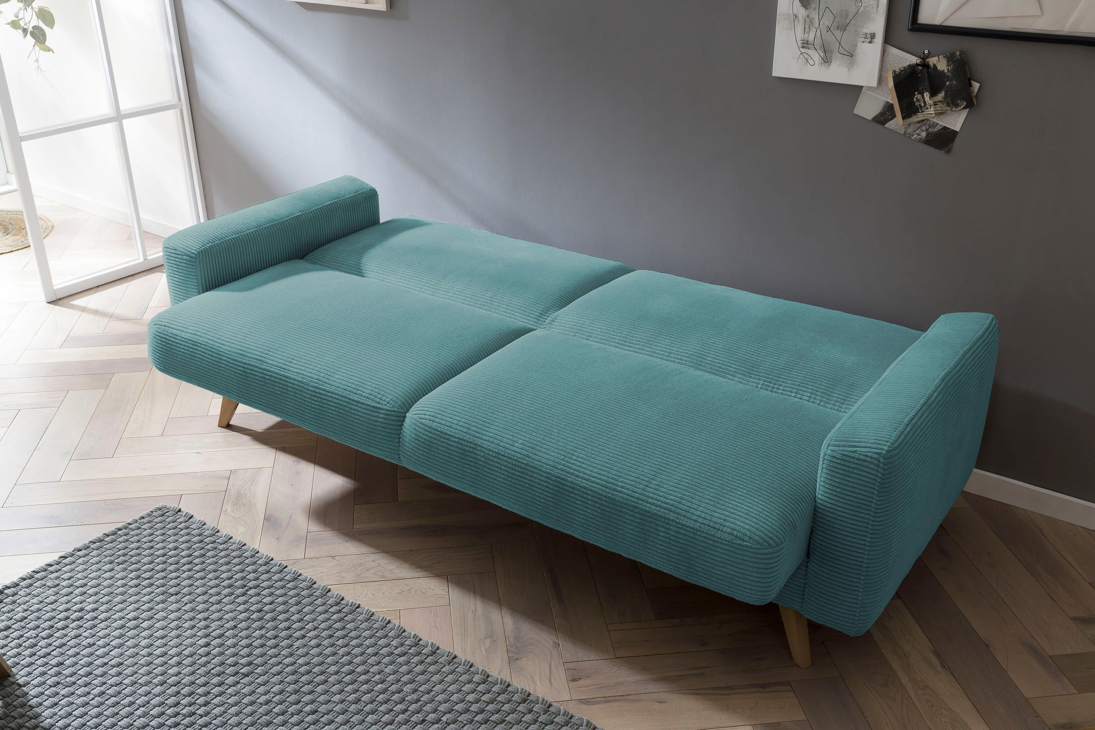 exxpo - sofa fashion 3-Sitzer Inklusive sky und Bettfunktion Samso, Bettkasten