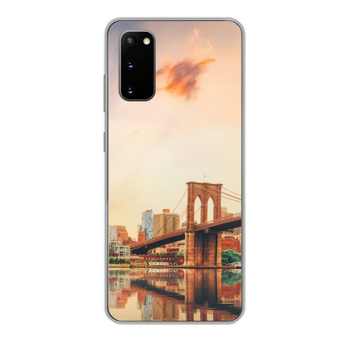 MuchoWow Handyhülle New York - Brooklyn - Brücke - Sonnenuntergang Phone Case Handyhülle Samsung Galaxy S20 Silikon Schutzhülle