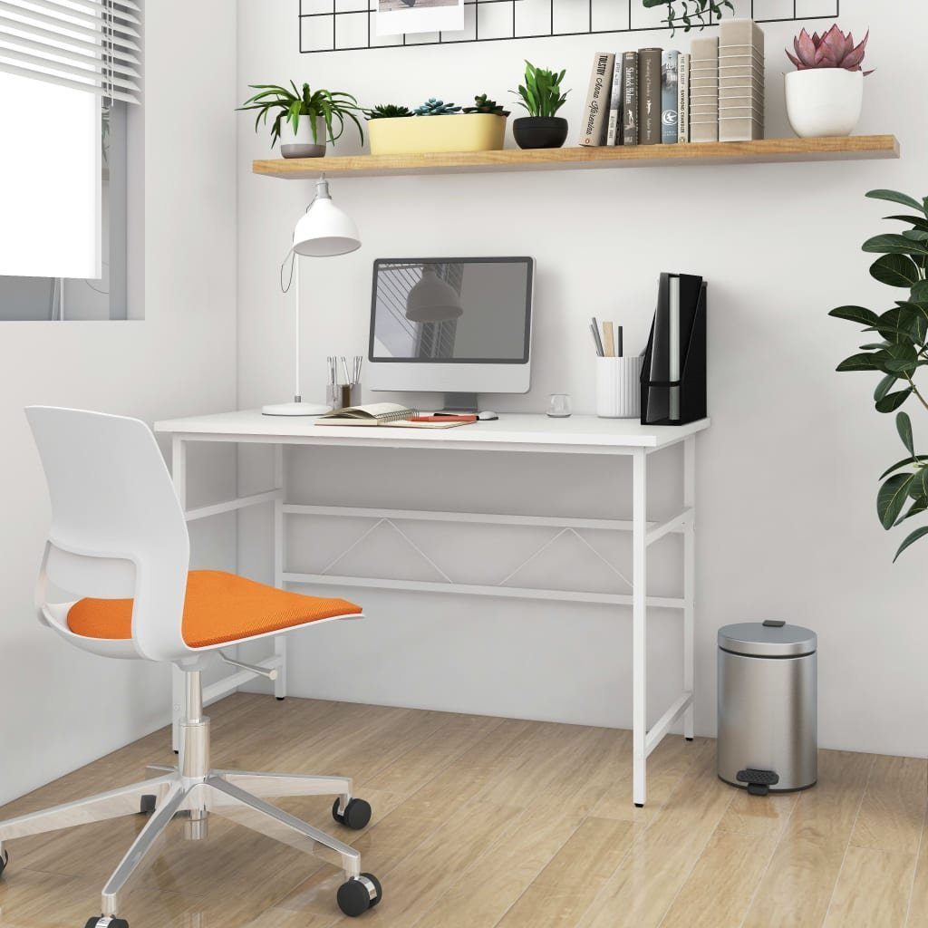 cm Metall 105x55x72 MDF und Weiß furnicato Computertisch Schreibtisch