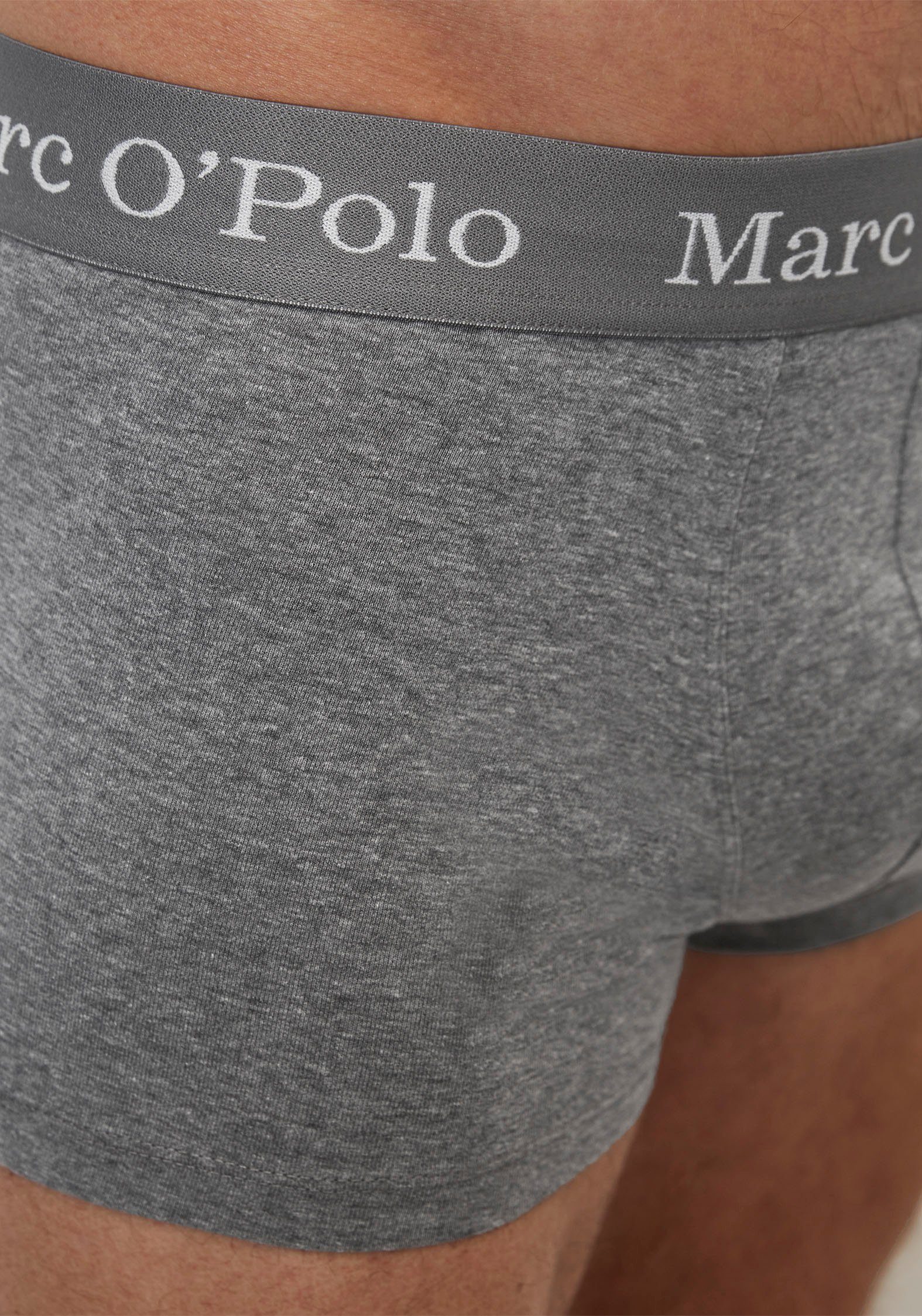 Marc O'Polo Boxershorts Elements (Packung, 3-St) Logobund grau Elastischer