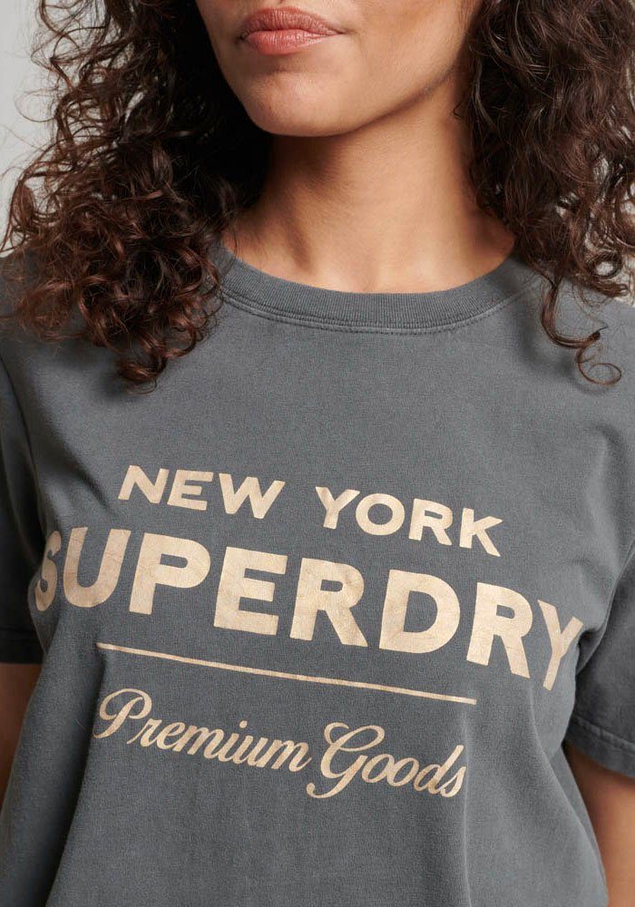 Superdry Rundhalsshirt LUXE METALLIC T SHIRT LOGO