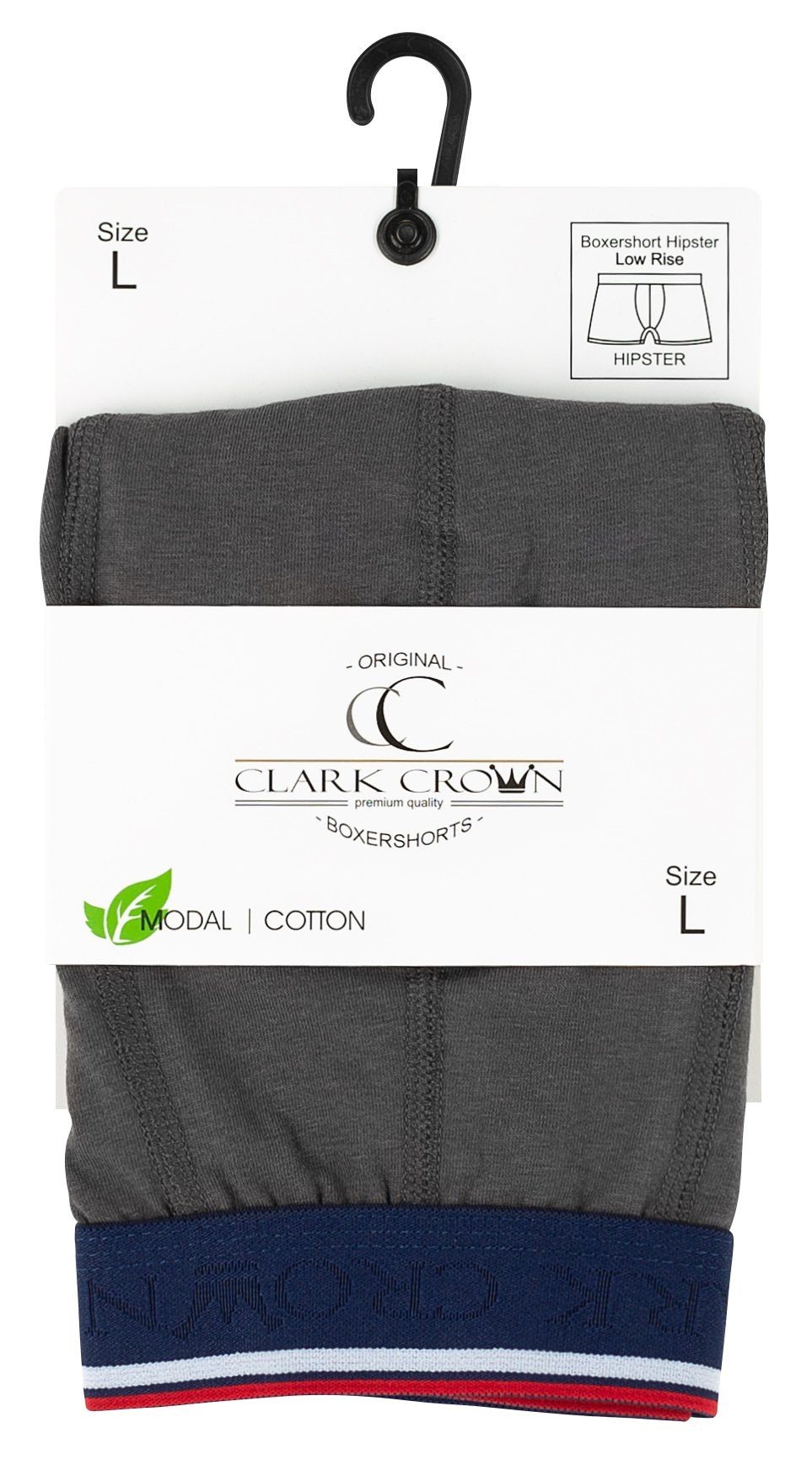 dunkelgrau Clark Boxershorts Cotton (4-St) Modal in Qualität Crown® weicher