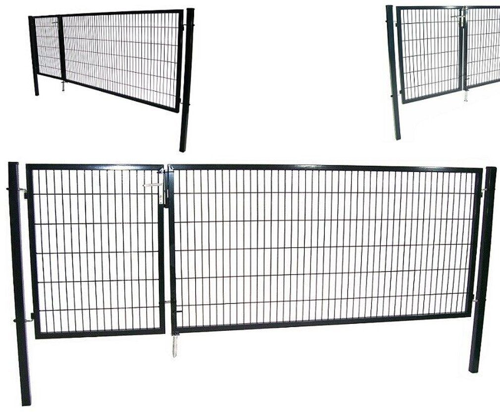 Apex Gartentor Gartentor Tor Doppelflügeltor 120x350 cm Doppelflügel Einfahrtstor
