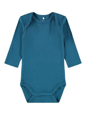 Name It Langarmbody Name It Unisex Baby Bodys im Set aus Bio-Baumwolle (Packung, 1-tlg., 3er-Pack) mit niedlichem Frontprint, mit Druckknöpfen im Schritt, ohne kratzige Halsetiketten