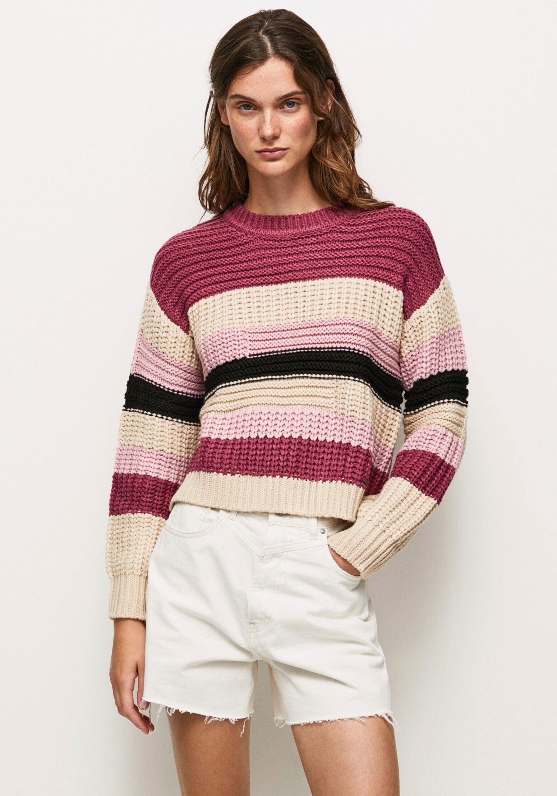 Pepe Jeans Strickpullover TARA aufwendig verarbeitet