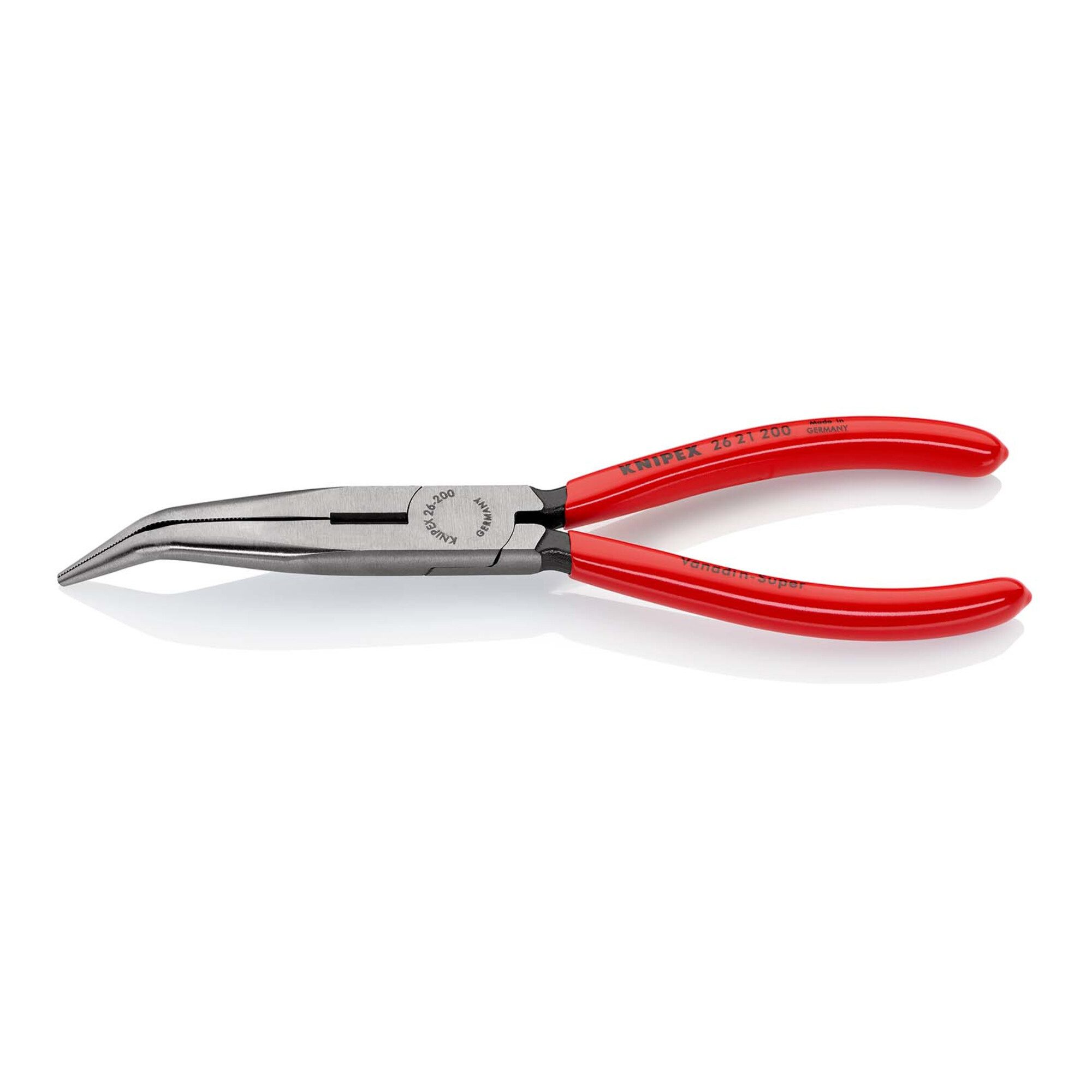 Knipex Flachzange KNIPEX 26 21 200 Flachrundzange mit Schneide (Storchschnabelzange) mit