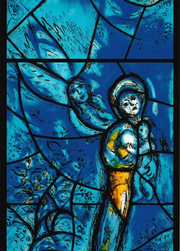 Postkarte Kunstkarte Marc mit Kind" dem "Maria Chagall