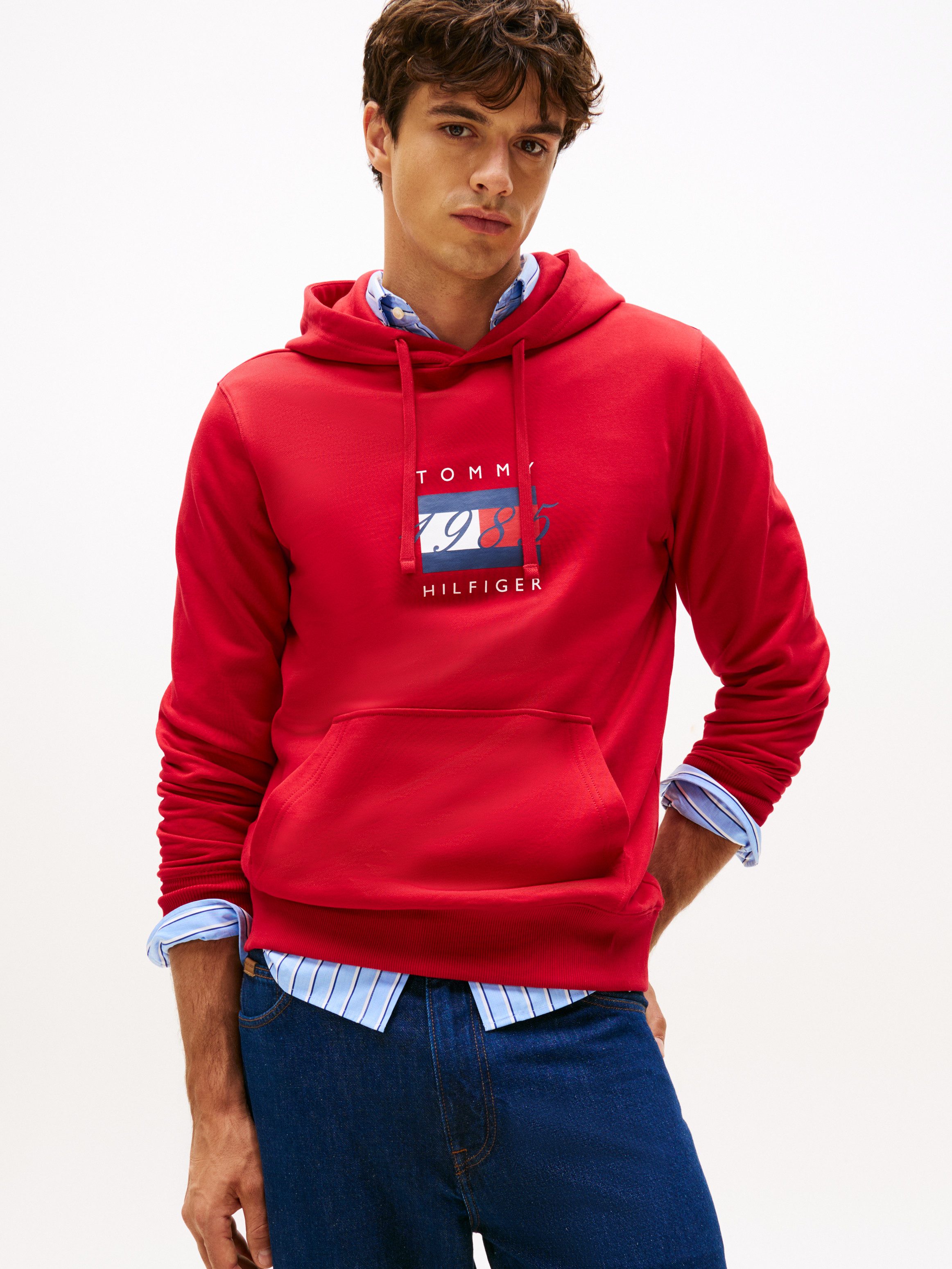Tommy Hilfiger Kapuzensweatshirt LINEAR FLAG GRAPHIC Regular Fit, Hoodie, K günstig online kaufen